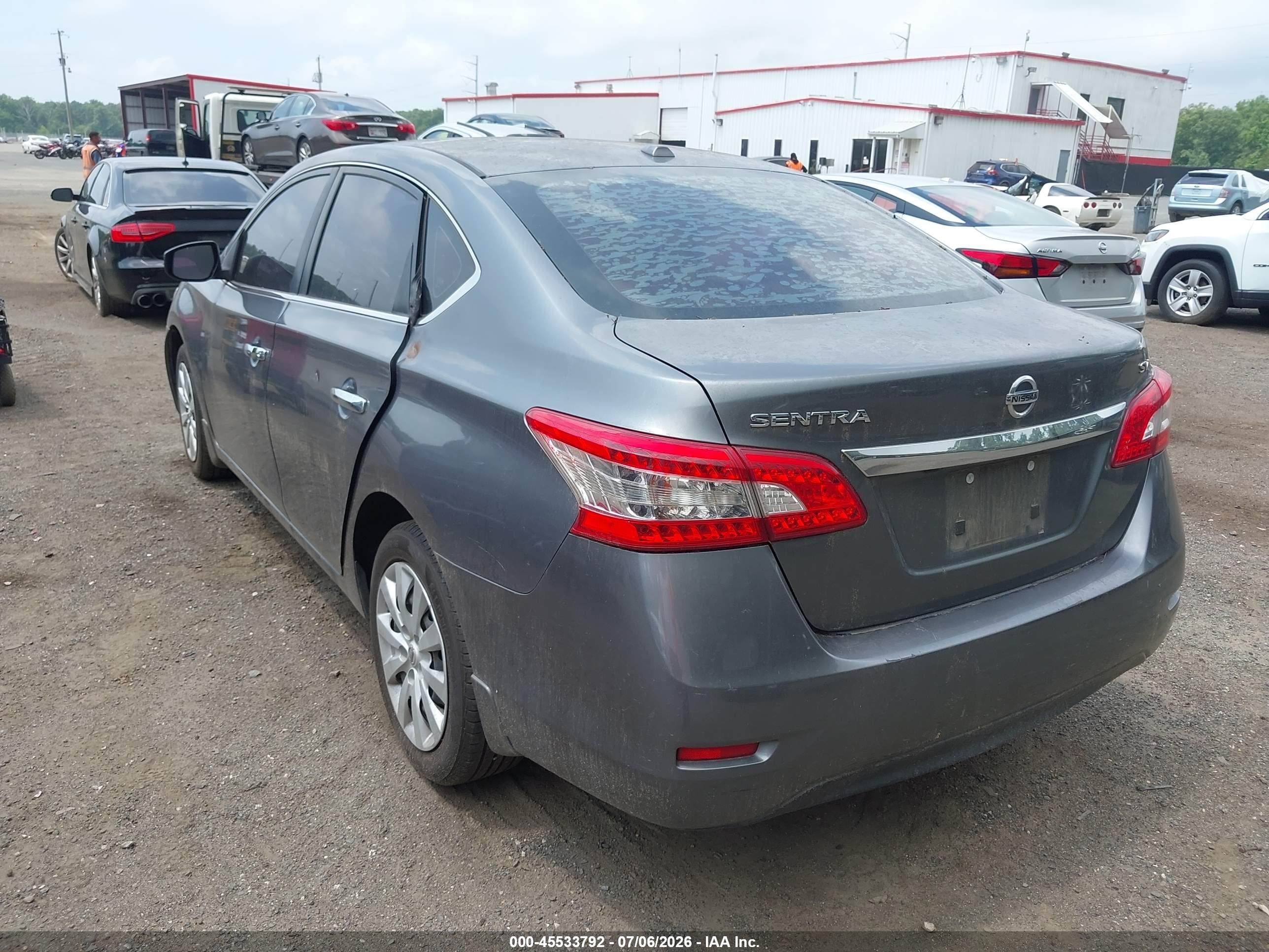 2015 Nissan Sentra Sv Gray vin: 3N1AB7AP8FL696270