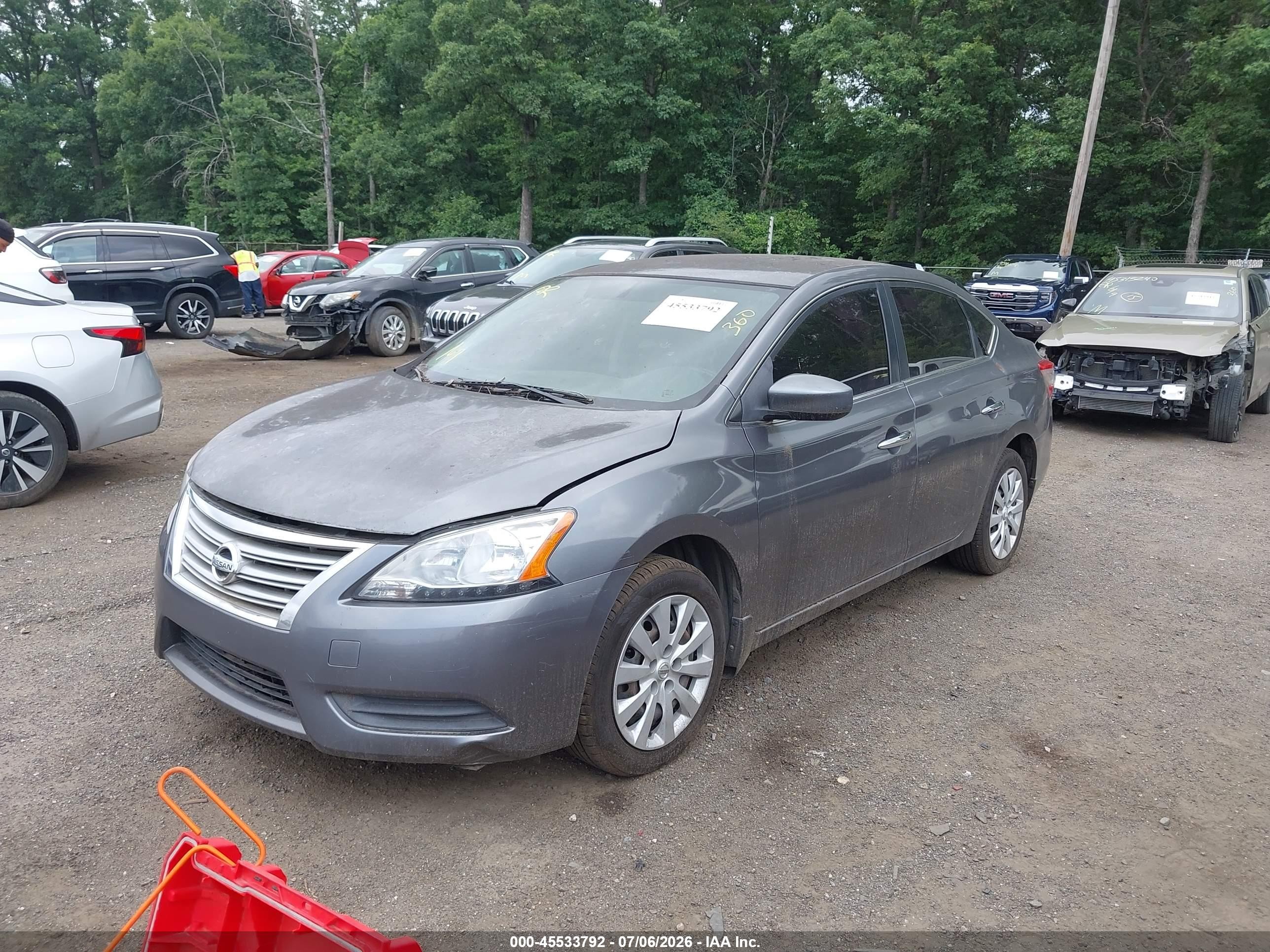 2015 Nissan Sentra Sv Gray vin: 3N1AB7AP8FL696270