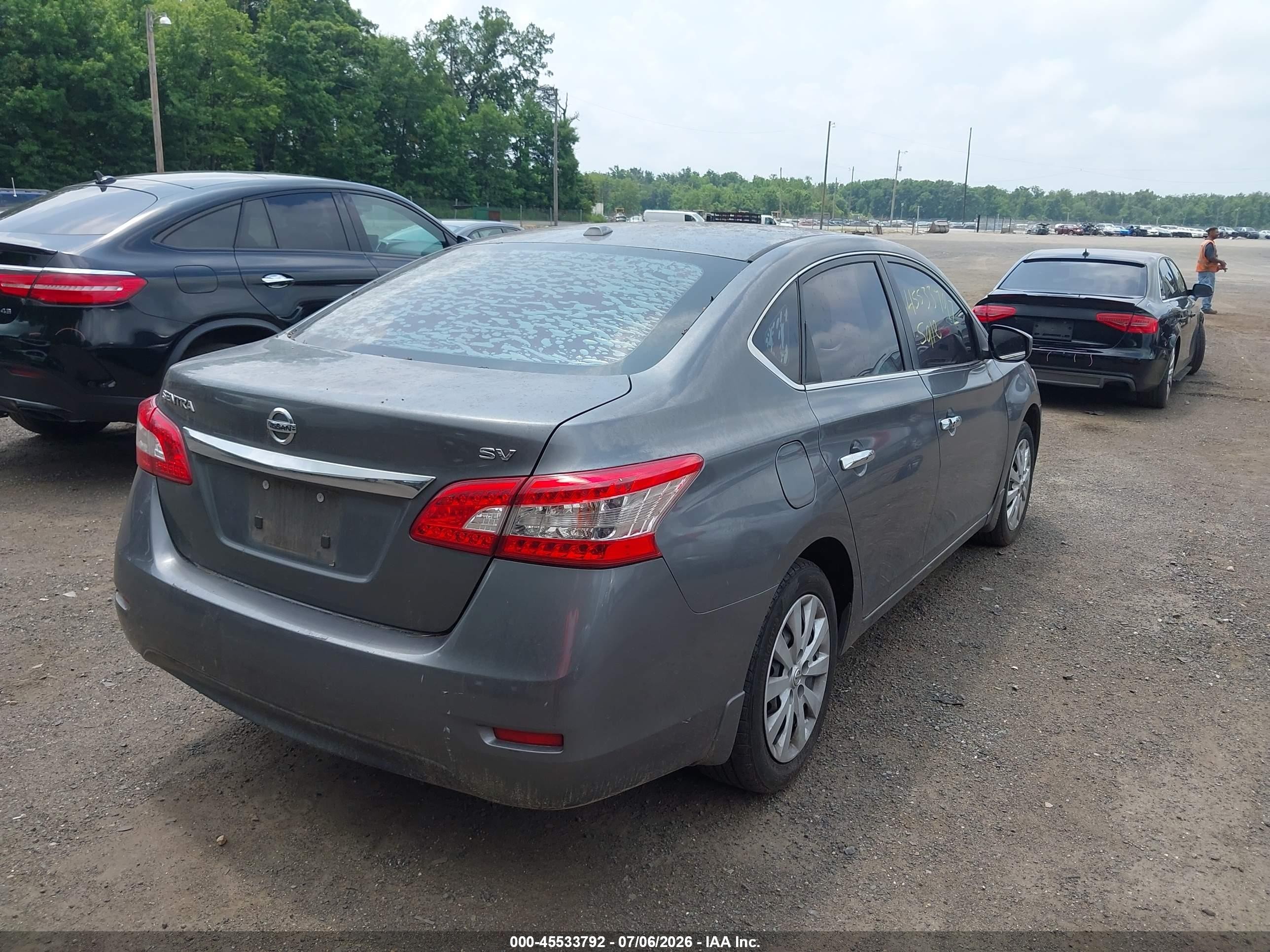 2015 Nissan Sentra Sv Gray vin: 3N1AB7AP8FL696270
