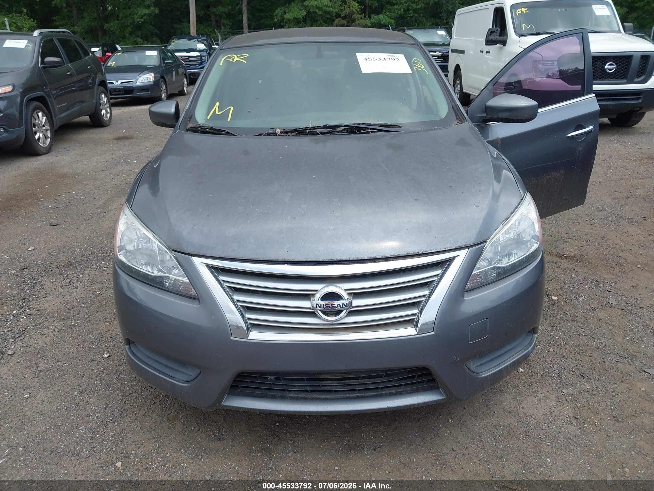 2015 Nissan Sentra Sv Gray vin: 3N1AB7AP8FL696270
