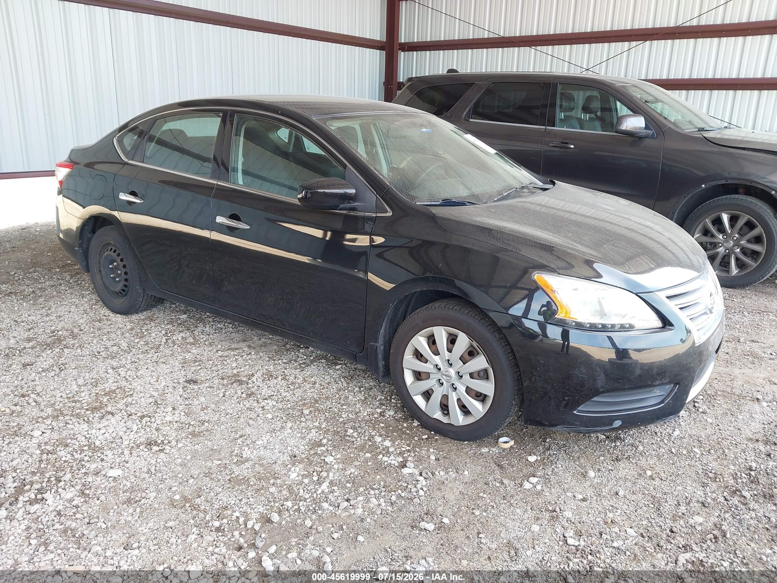 2015 Nissan Sentra S Black vin: 3N1AB7AP8FY224461