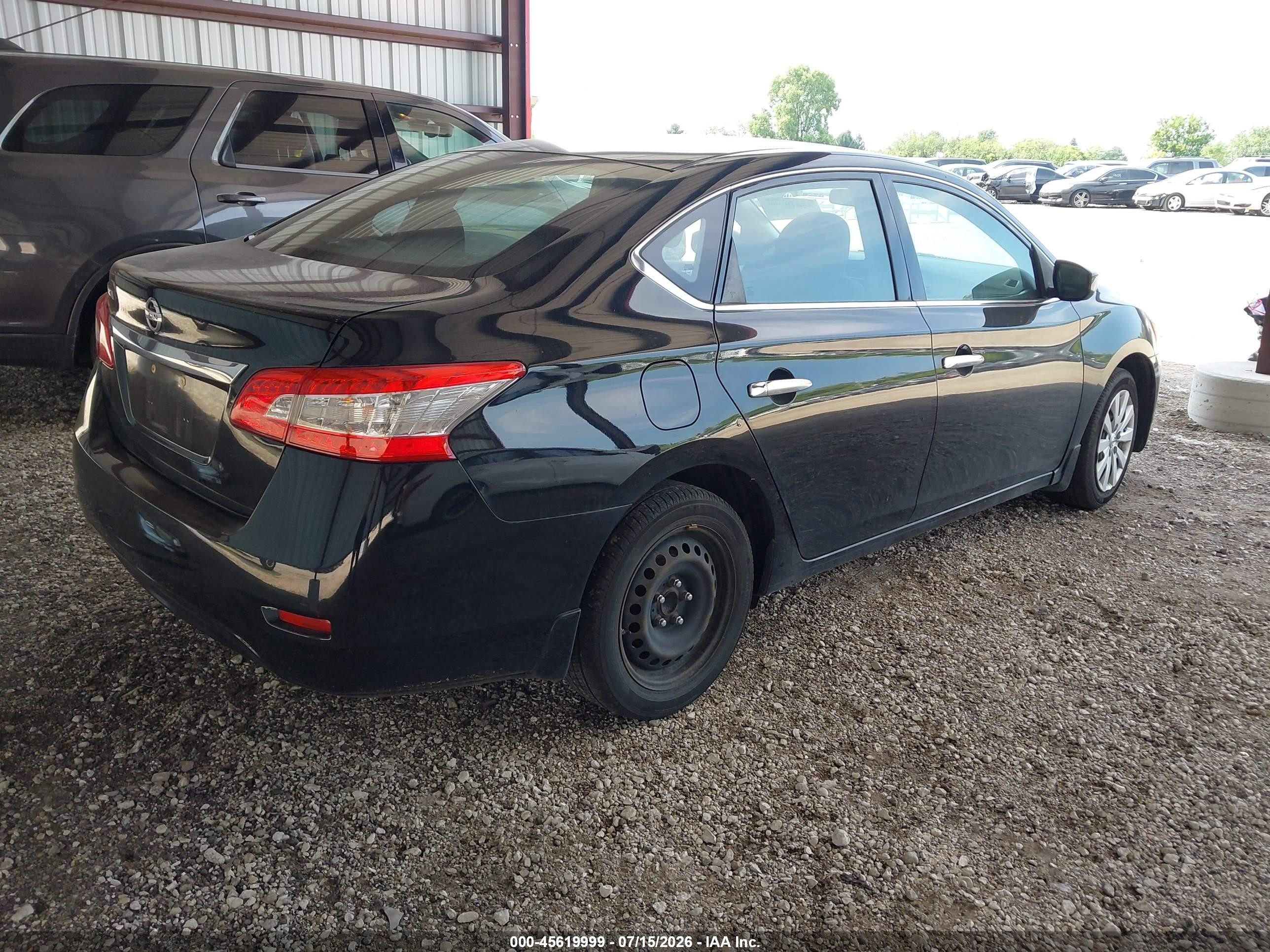2015 Nissan Sentra S Black vin: 3N1AB7AP8FY224461