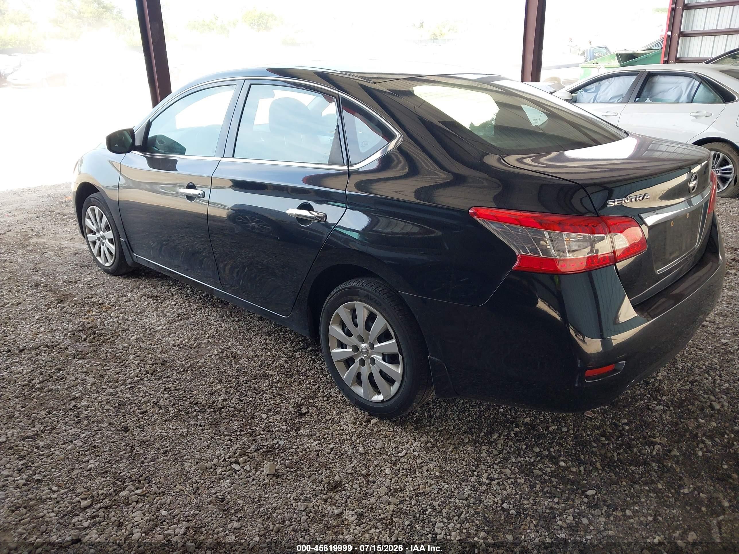 2015 Nissan Sentra S Black vin: 3N1AB7AP8FY224461