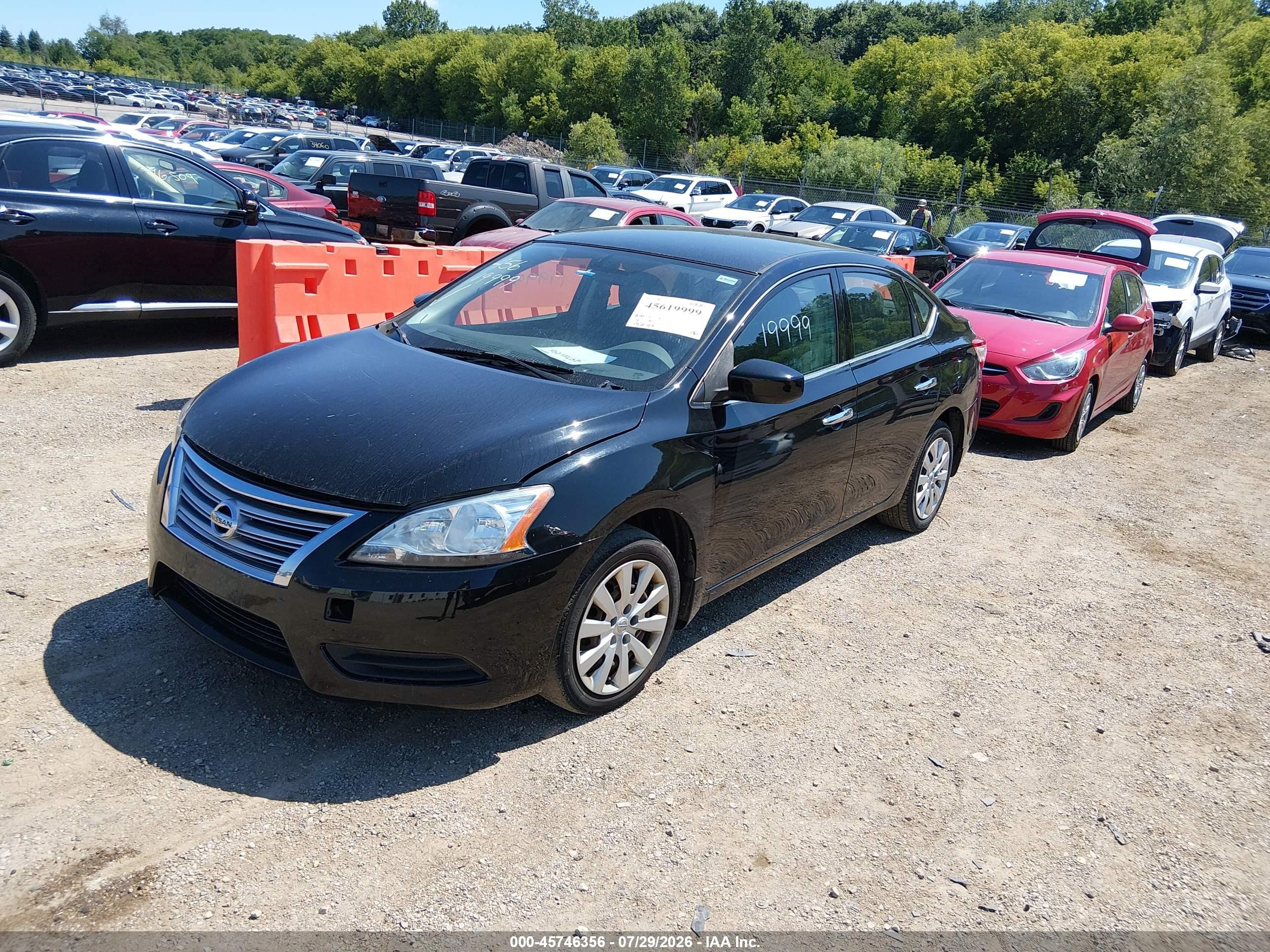 2015 Nissan Sentra S Black vin: 3N1AB7AP8FY224461