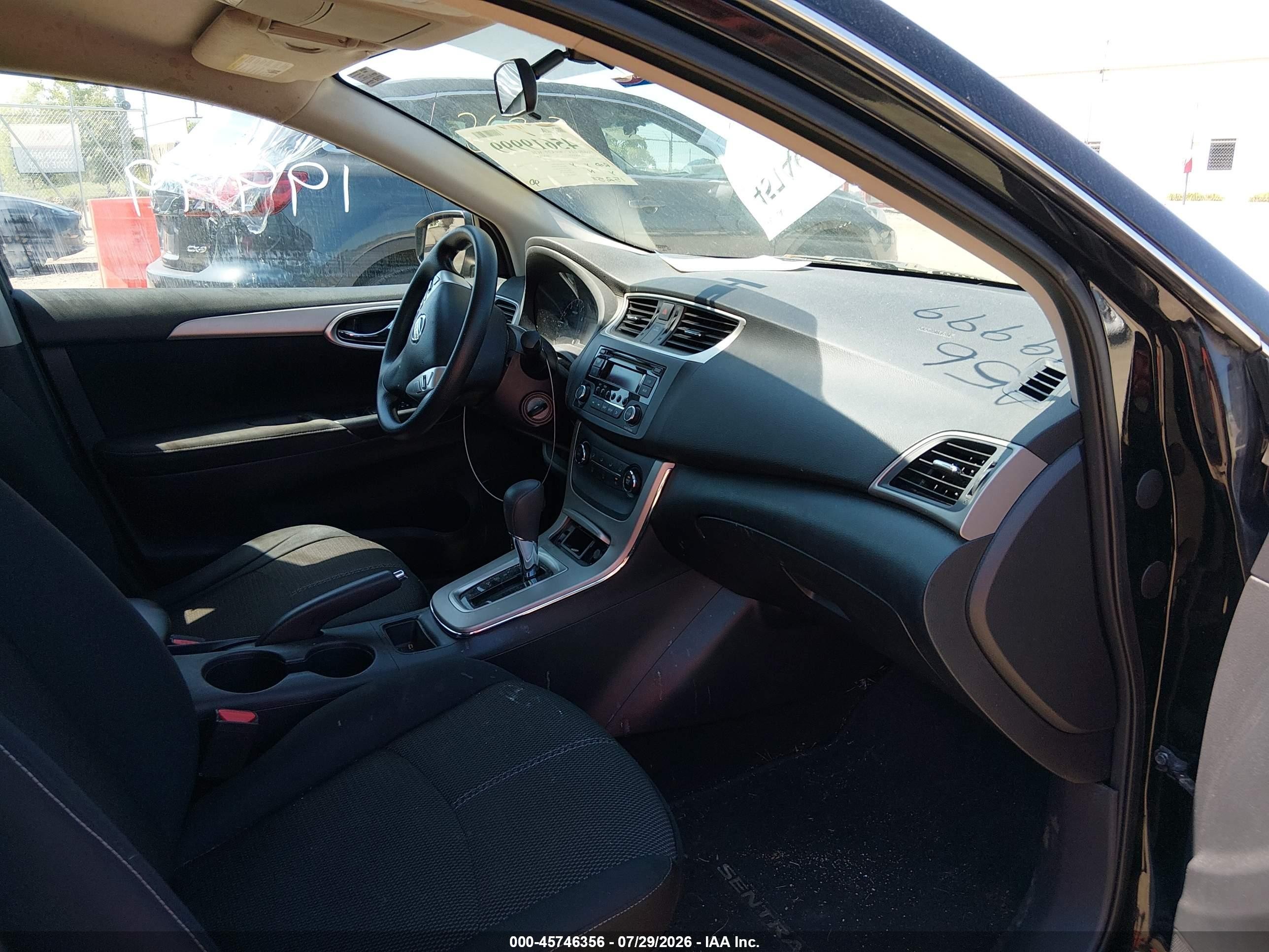 2015 Nissan Sentra S Black vin: 3N1AB7AP8FY224461