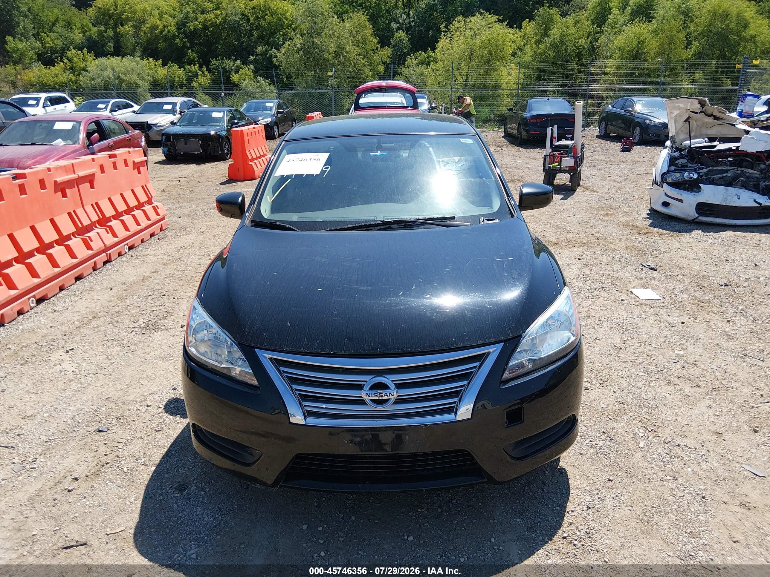 2015 Nissan Sentra S Black vin: 3N1AB7AP8FY224461