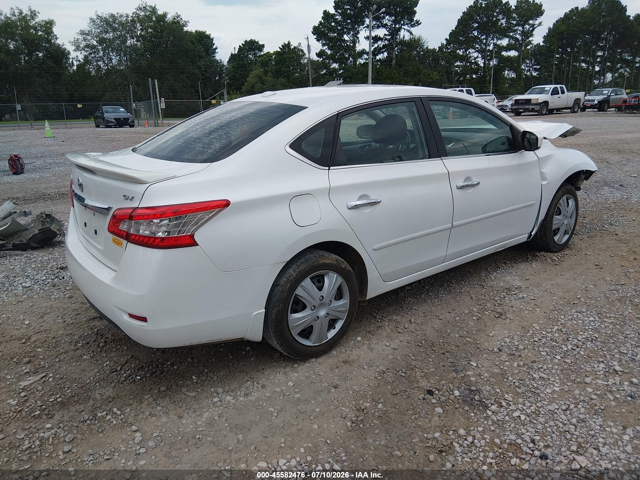 2015 Nissan Sentra Sv White vin: 3N1AB7AP8FY240627