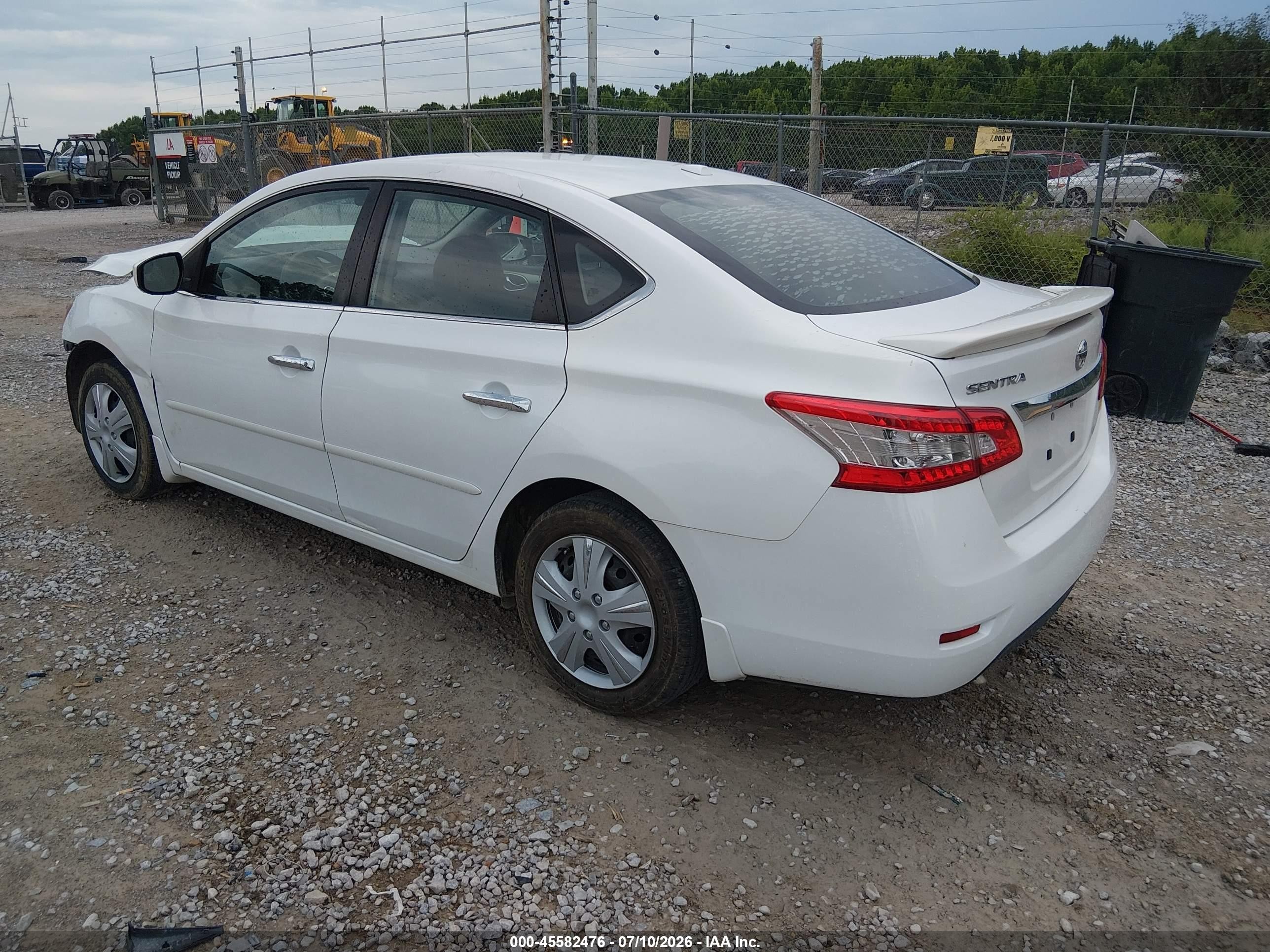 2015 Nissan Sentra Sv White vin: 3N1AB7AP8FY240627