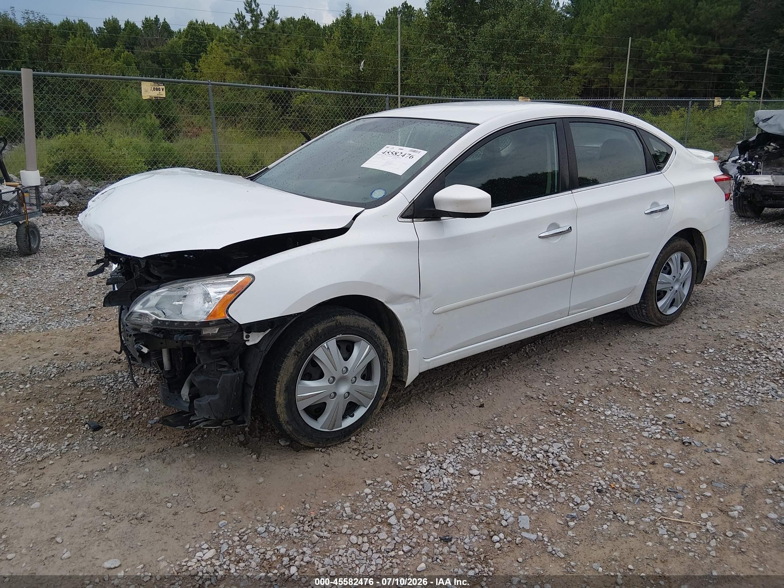 2015 Nissan Sentra Sv White vin: 3N1AB7AP8FY240627