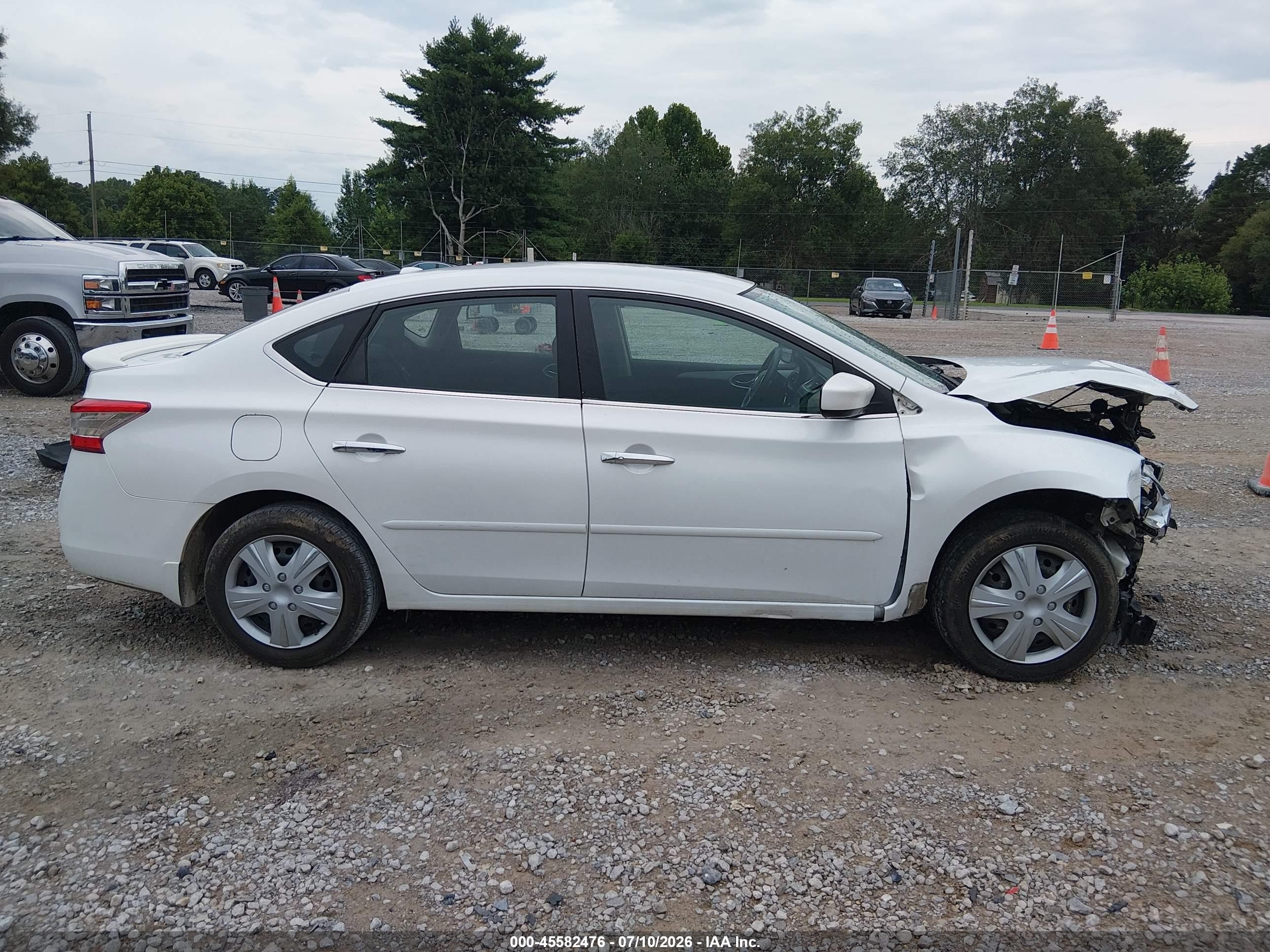 2015 Nissan Sentra Sv White vin: 3N1AB7AP8FY240627