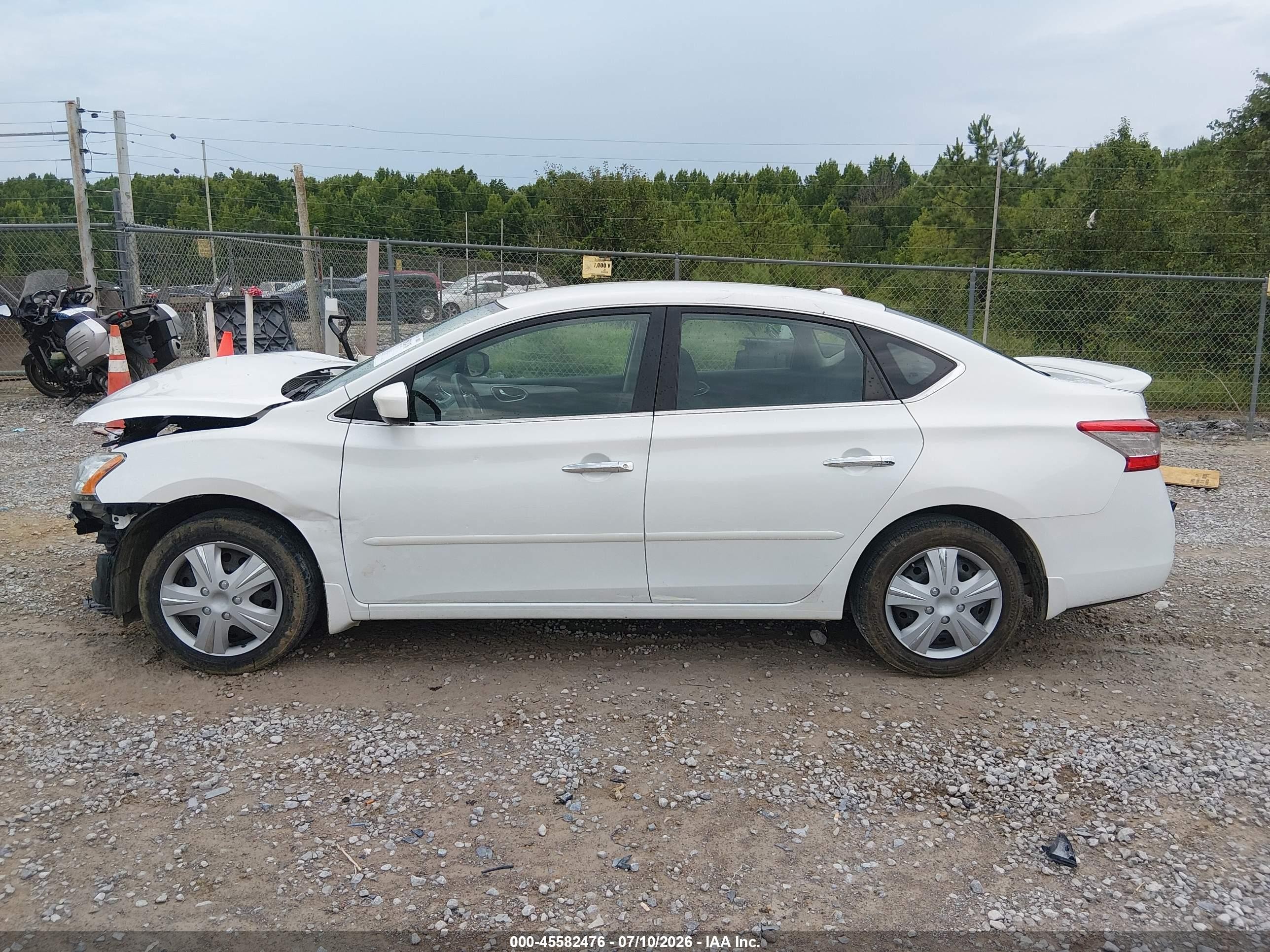 2015 Nissan Sentra Sv White vin: 3N1AB7AP8FY240627
