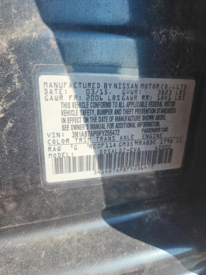 2015 Nissan Sentra Sv Бирюзовый vin: 3N1AB7AP8FY256472