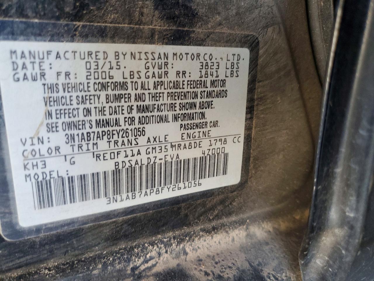 2015 Nissan Sentra Sv Black vin: 3N1AB7AP8FY261056