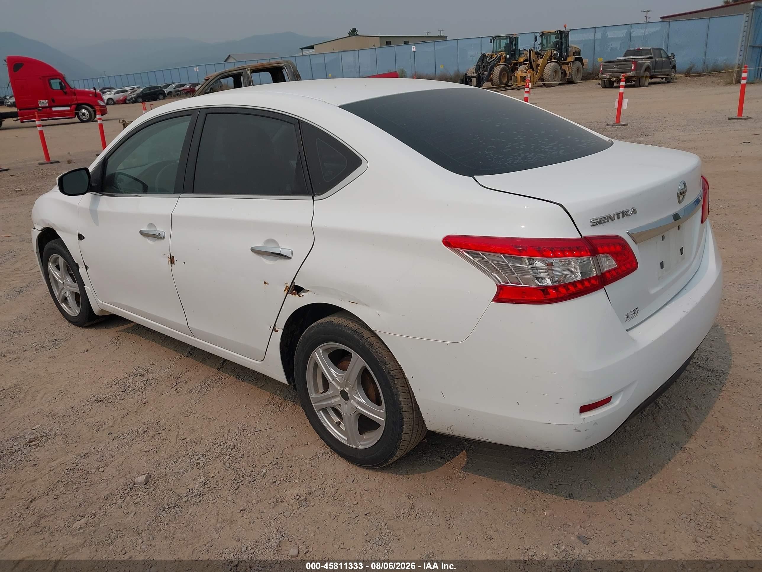 2015 Nissan Sentra S White vin: 3N1AB7AP8FY275930