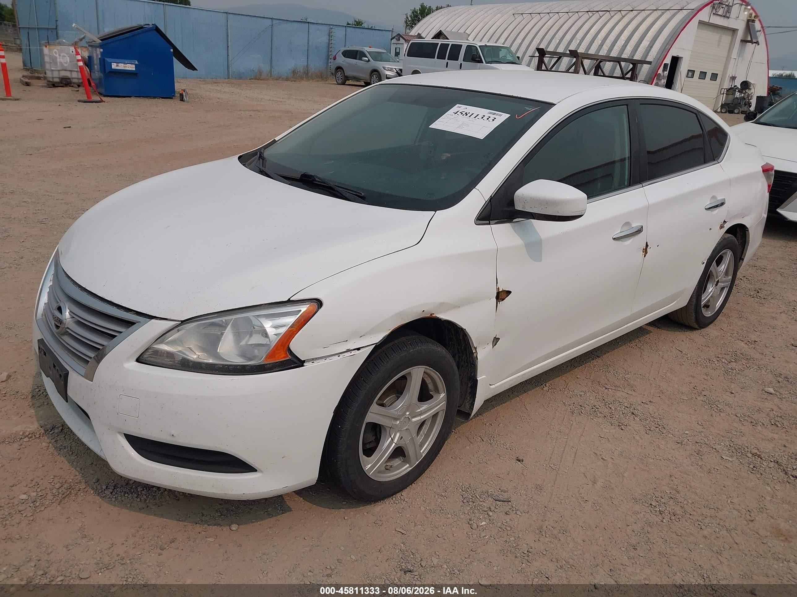 2015 Nissan Sentra S White vin: 3N1AB7AP8FY275930