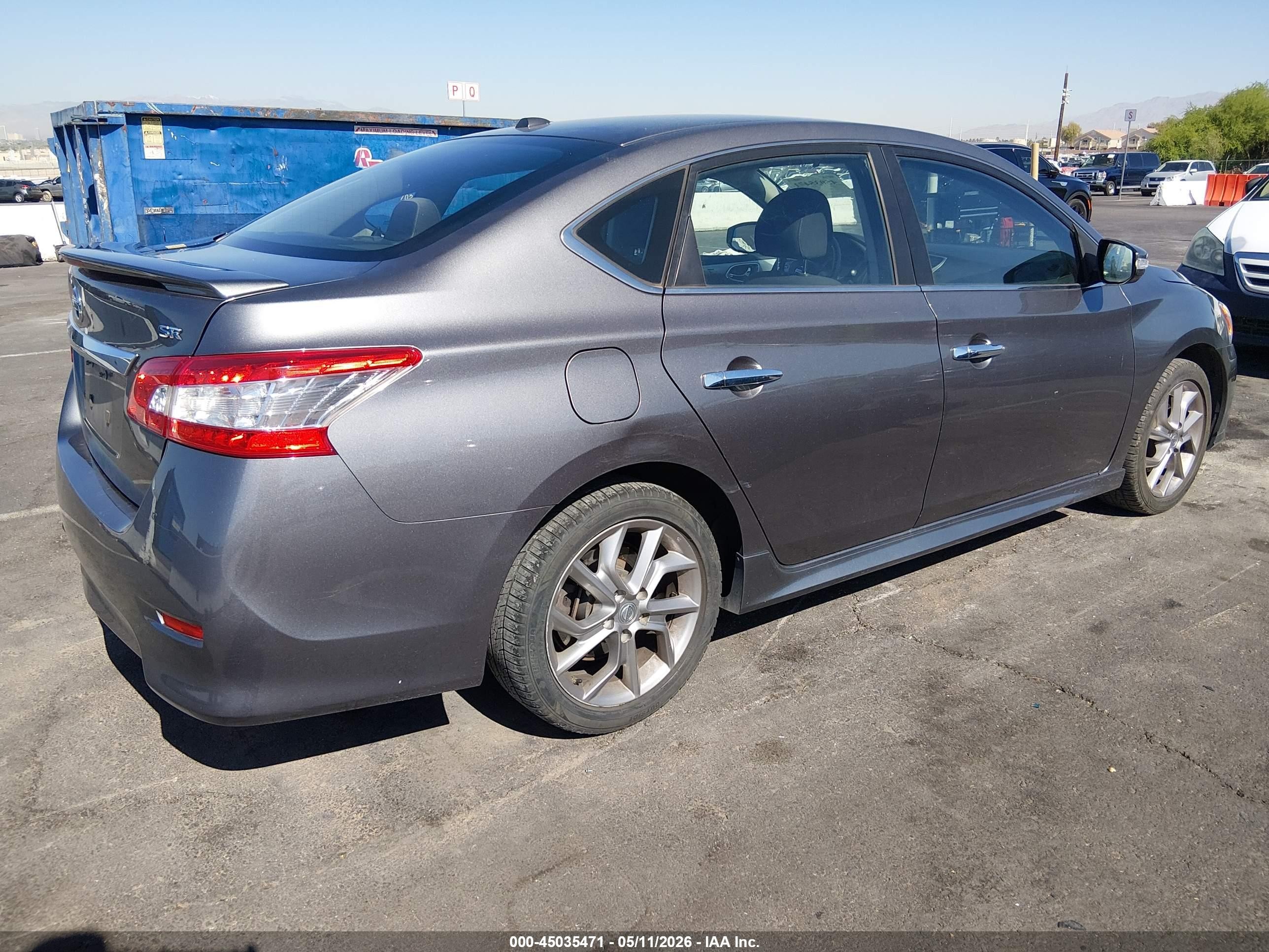 2015 Nissan Sentra Sr Gray vin: 3N1AB7AP8FY280254