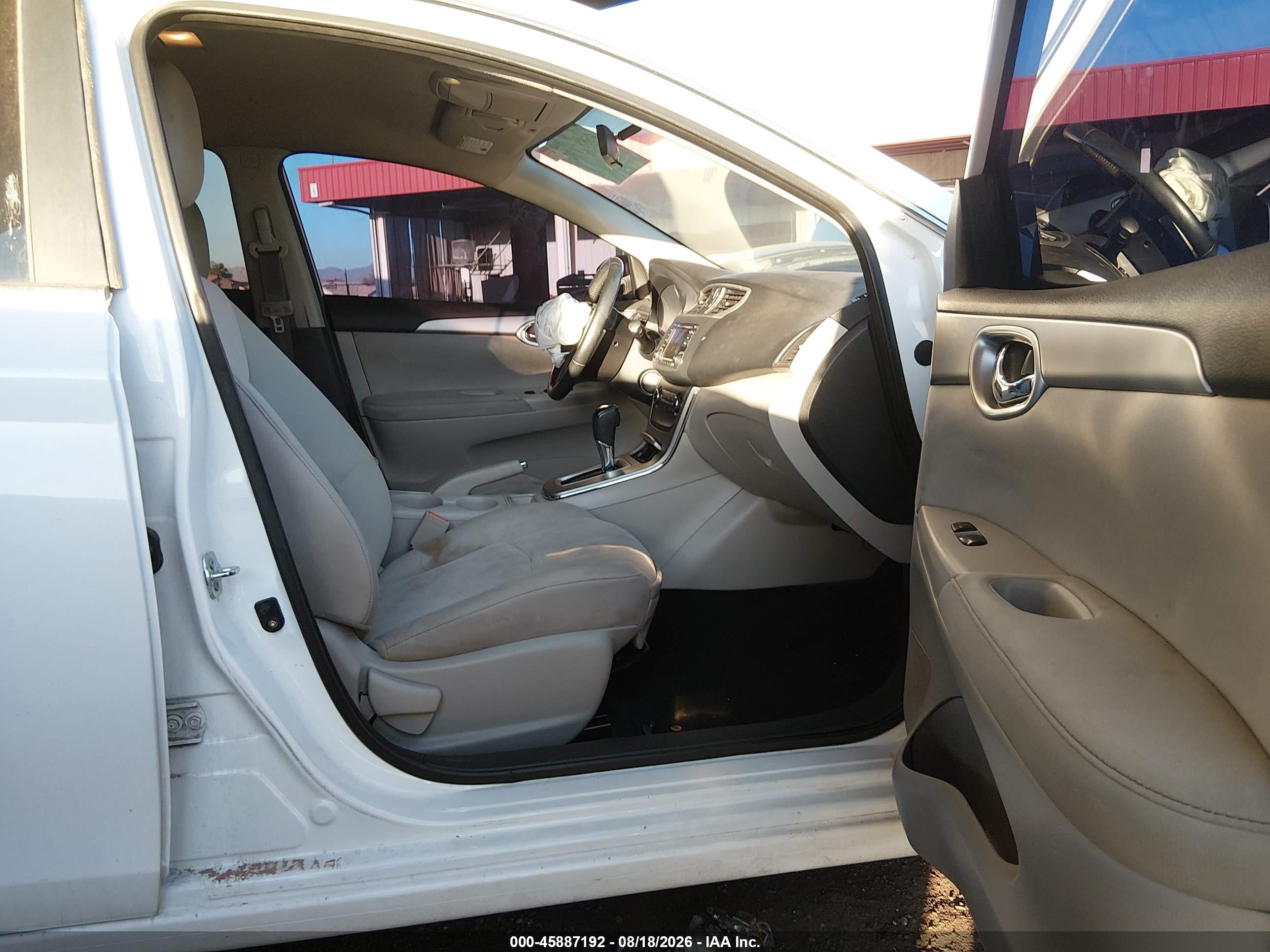 2015 Nissan Sentra   White vin: 3N1AB7AP8FY280545