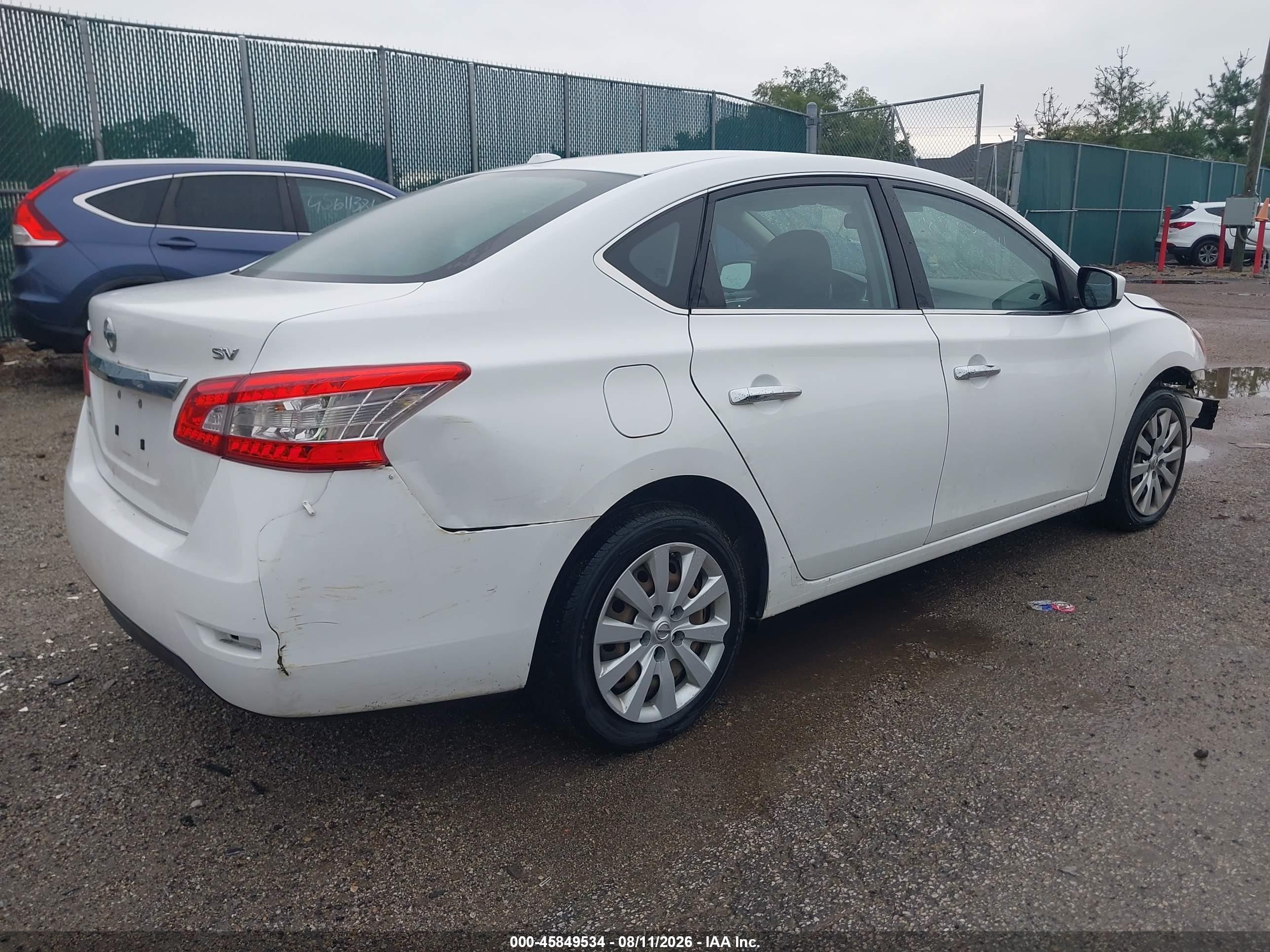 2015 Nissan Sentra Fe+ S/s/sl/sr/sv White vin: 3N1AB7AP8FY290508