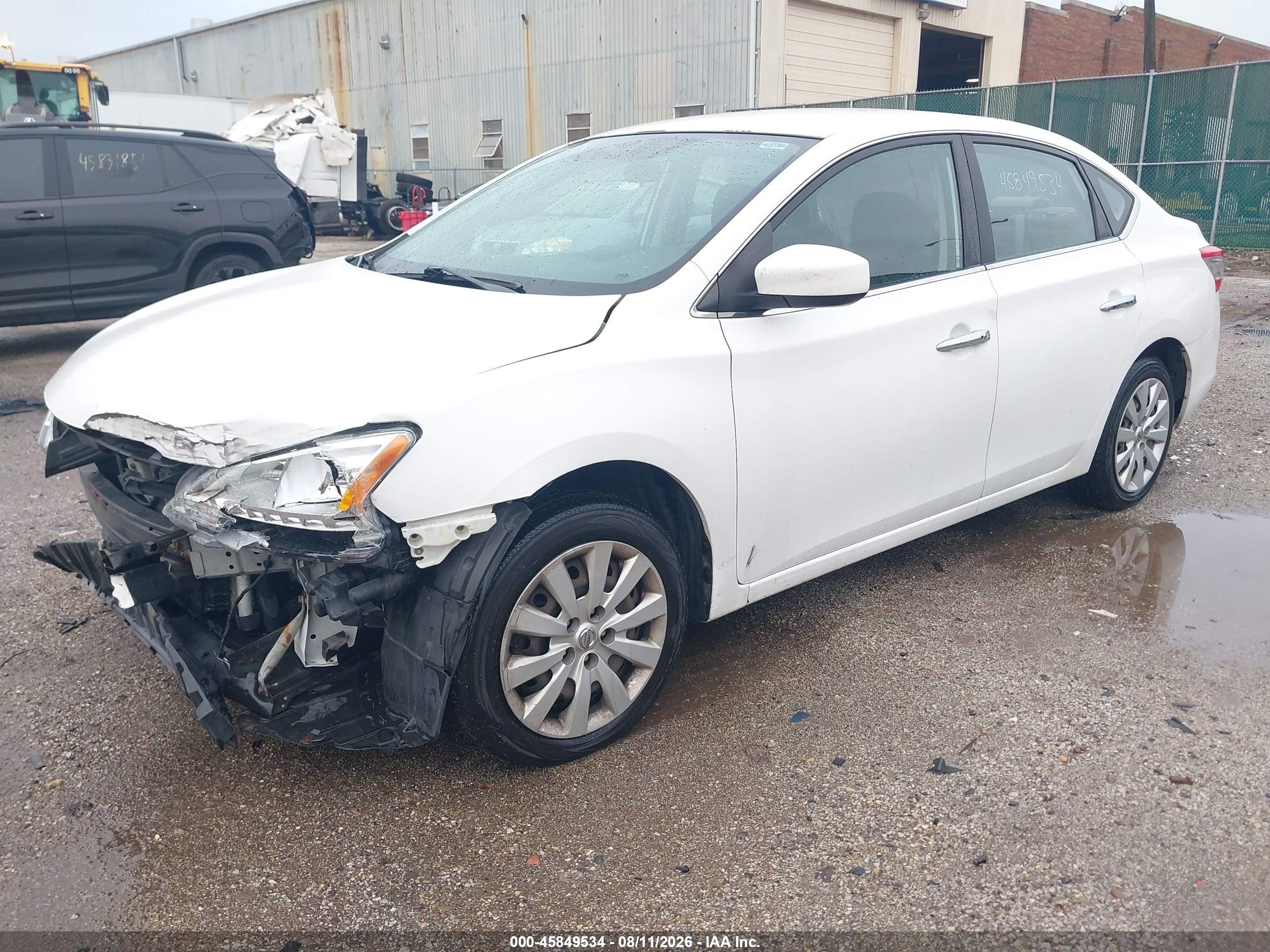 2015 Nissan Sentra Fe+ S/s/sl/sr/sv White vin: 3N1AB7AP8FY290508