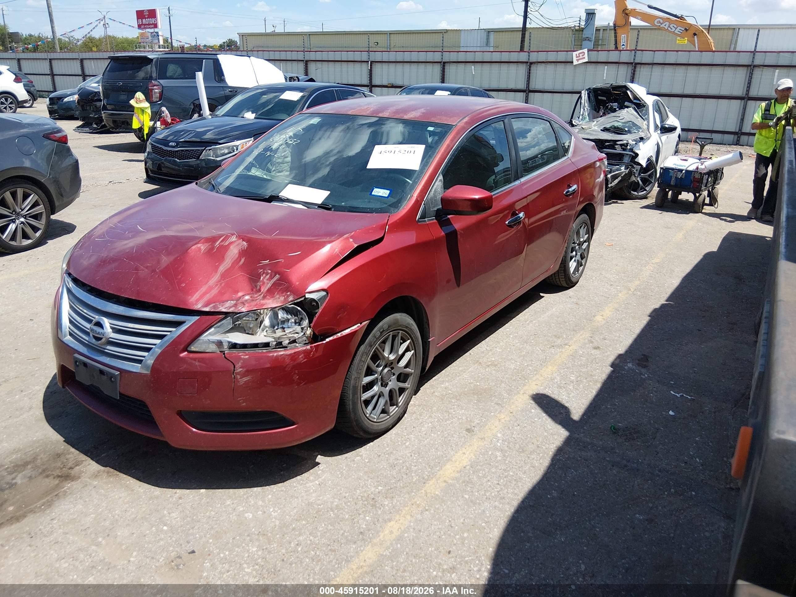 2015 Nissan Sentra Sv Red vin: 3N1AB7AP8FY298995