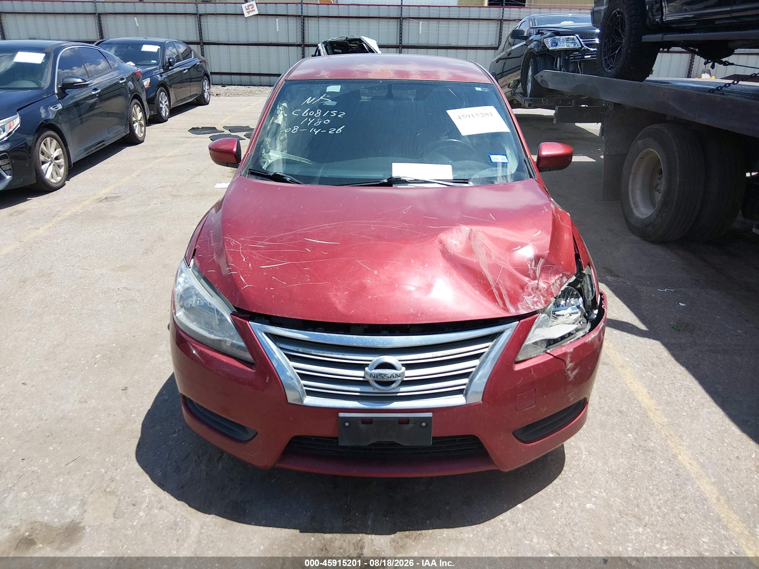 2015 Nissan Sentra Sv Red vin: 3N1AB7AP8FY298995