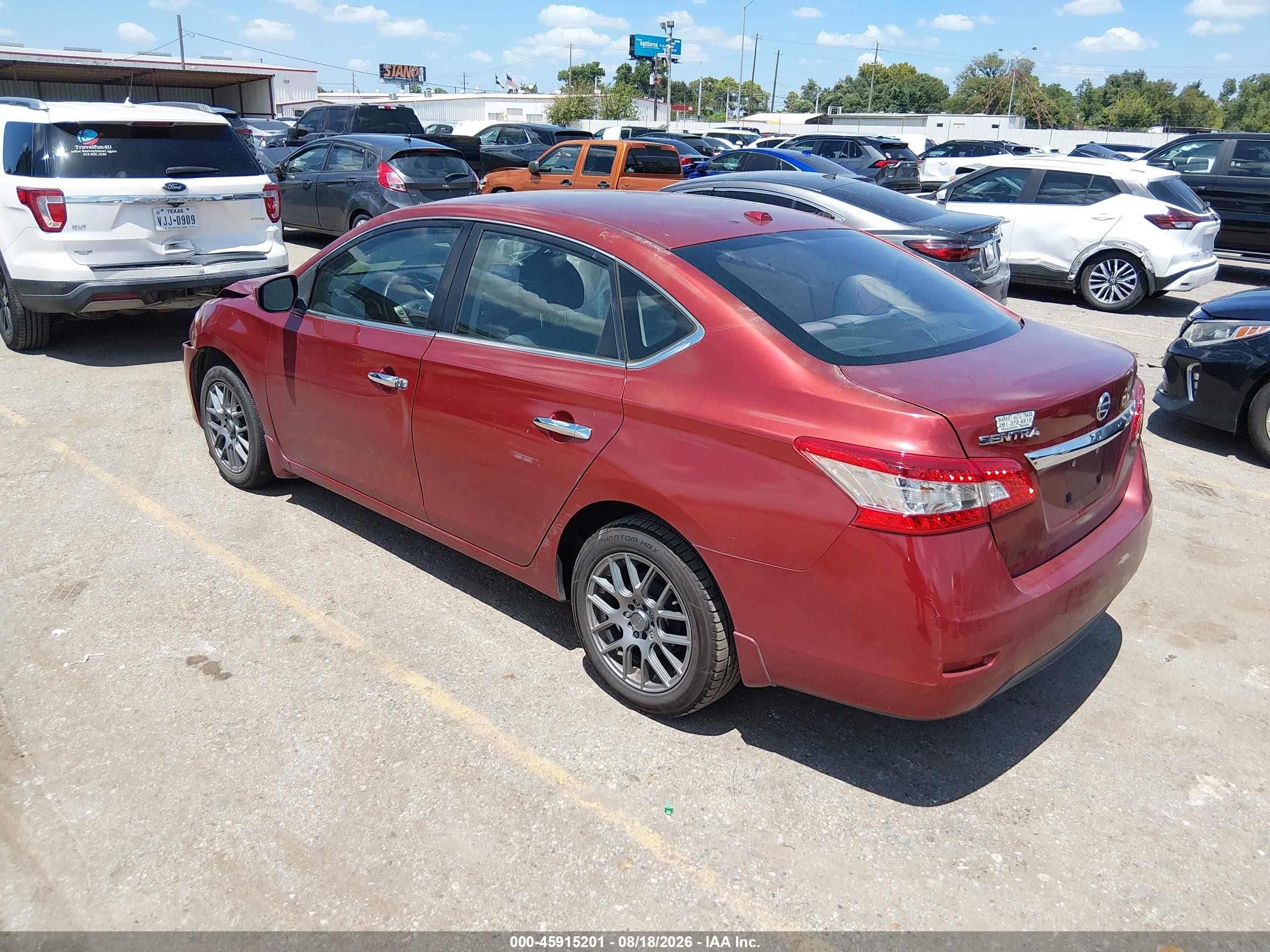 2015 Nissan Sentra Sv Red vin: 3N1AB7AP8FY298995