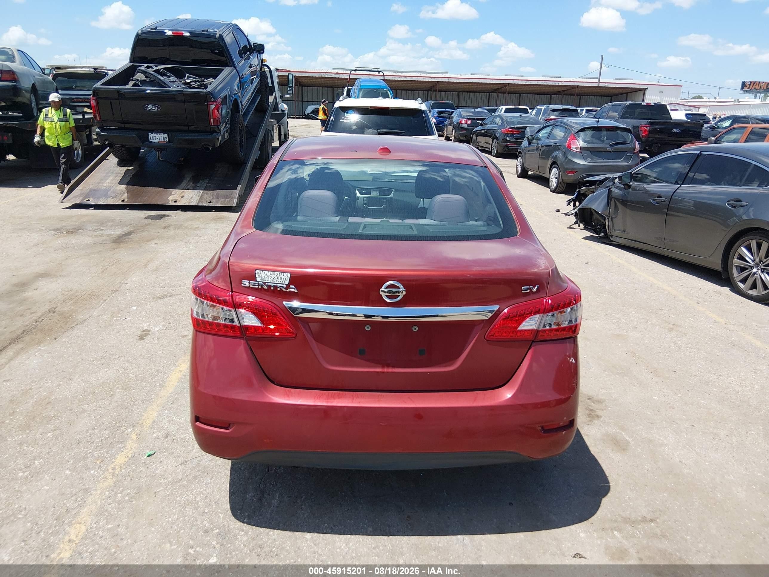 2015 Nissan Sentra Sv Red vin: 3N1AB7AP8FY298995