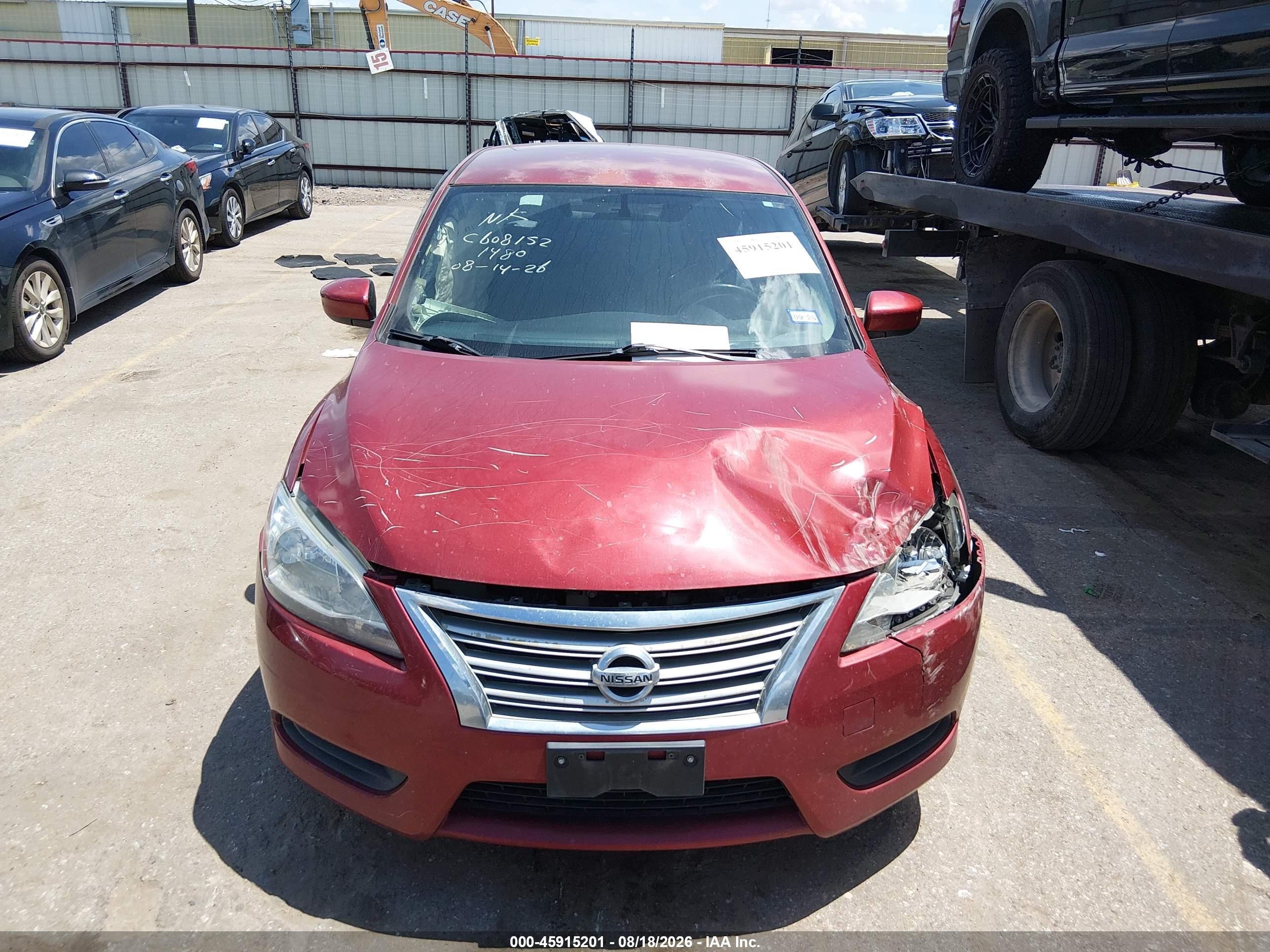 2015 Nissan Sentra Sv Red vin: 3N1AB7AP8FY298995