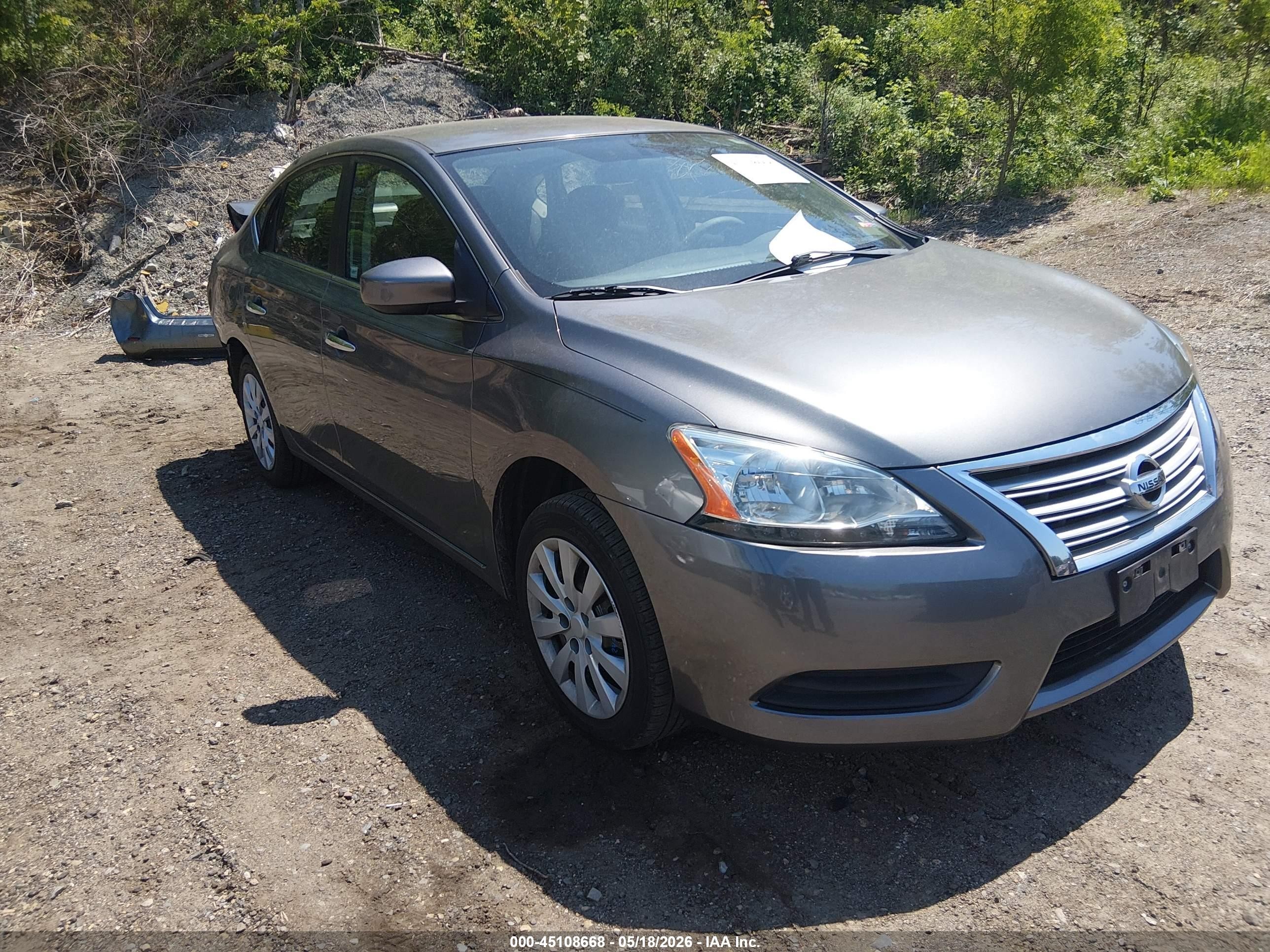2015 Nissan Sentra S Gray vin: 3N1AB7AP8FY304522