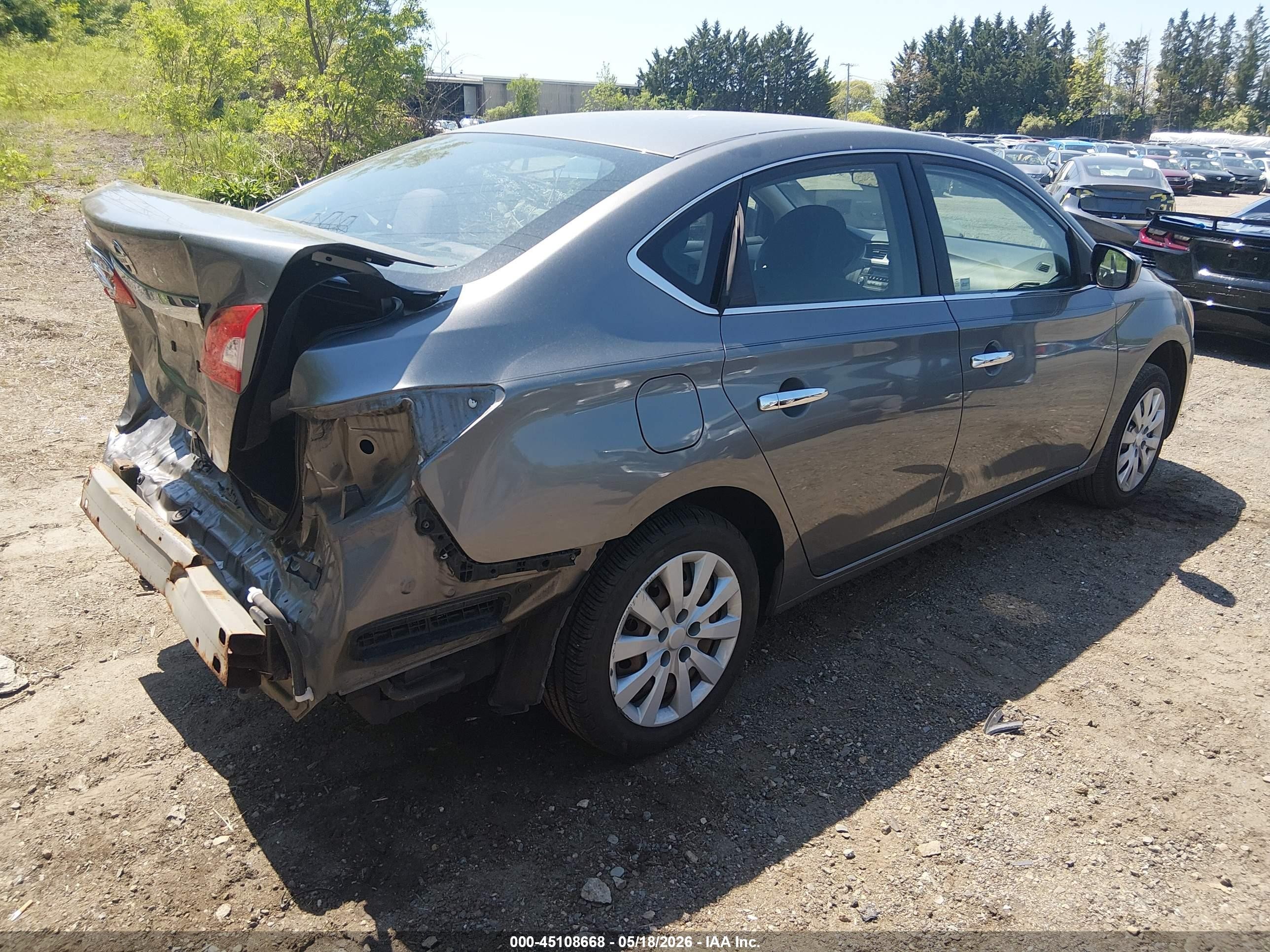 2015 Nissan Sentra S Gray vin: 3N1AB7AP8FY304522