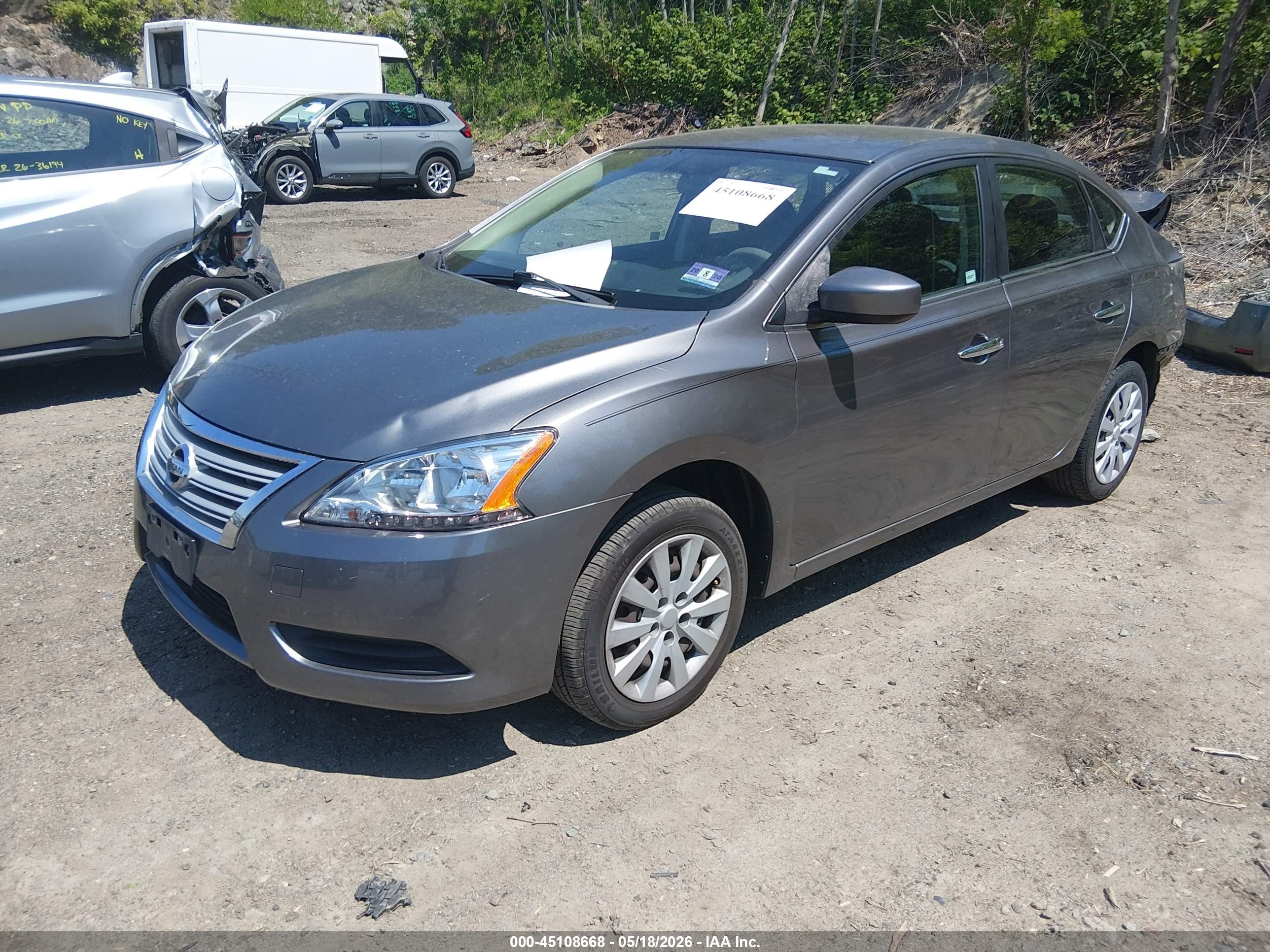 2015 Nissan Sentra S Gray vin: 3N1AB7AP8FY304522