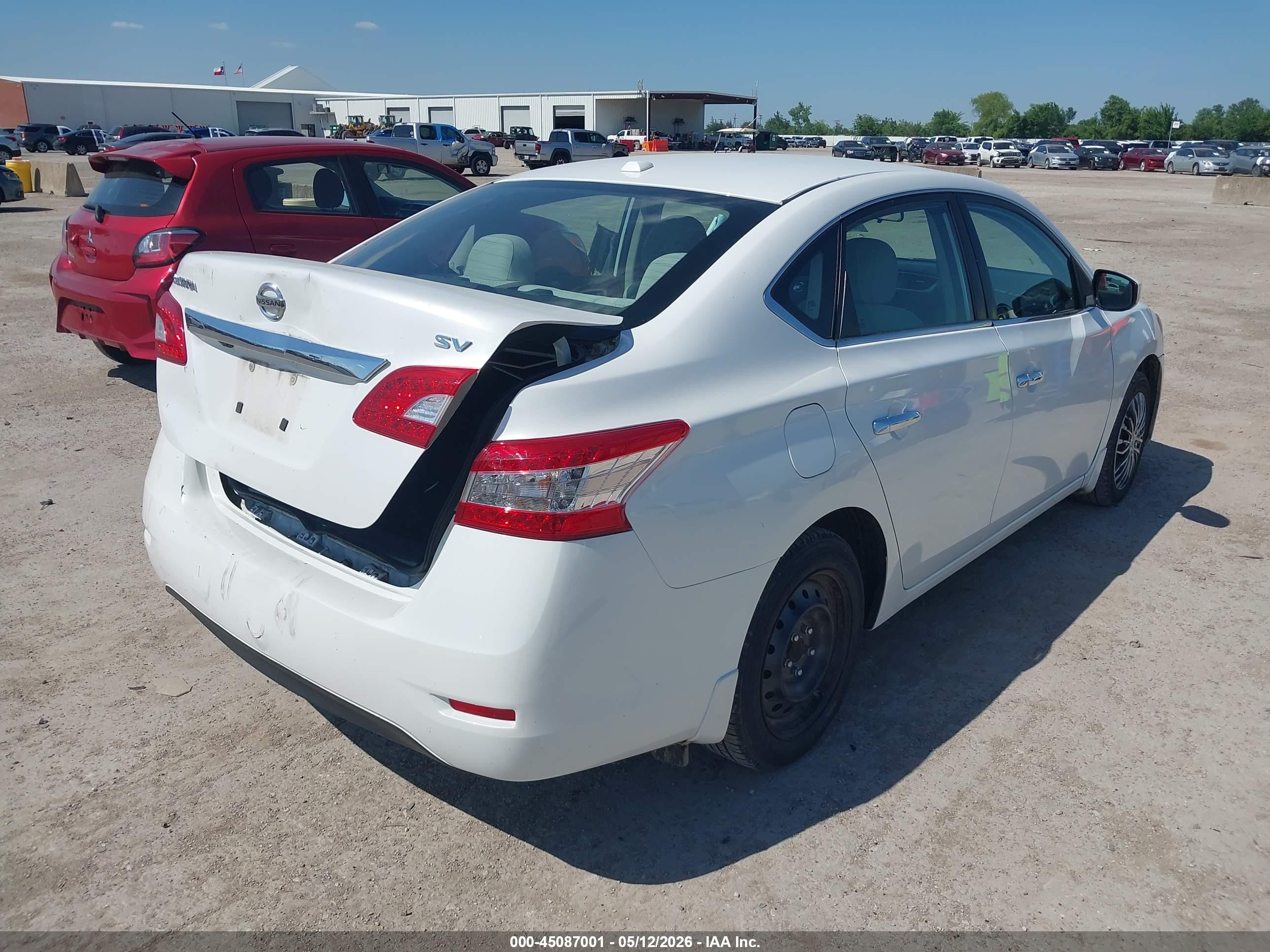 2015 Nissan Sentra Sv White vin: 3N1AB7AP8FY306593