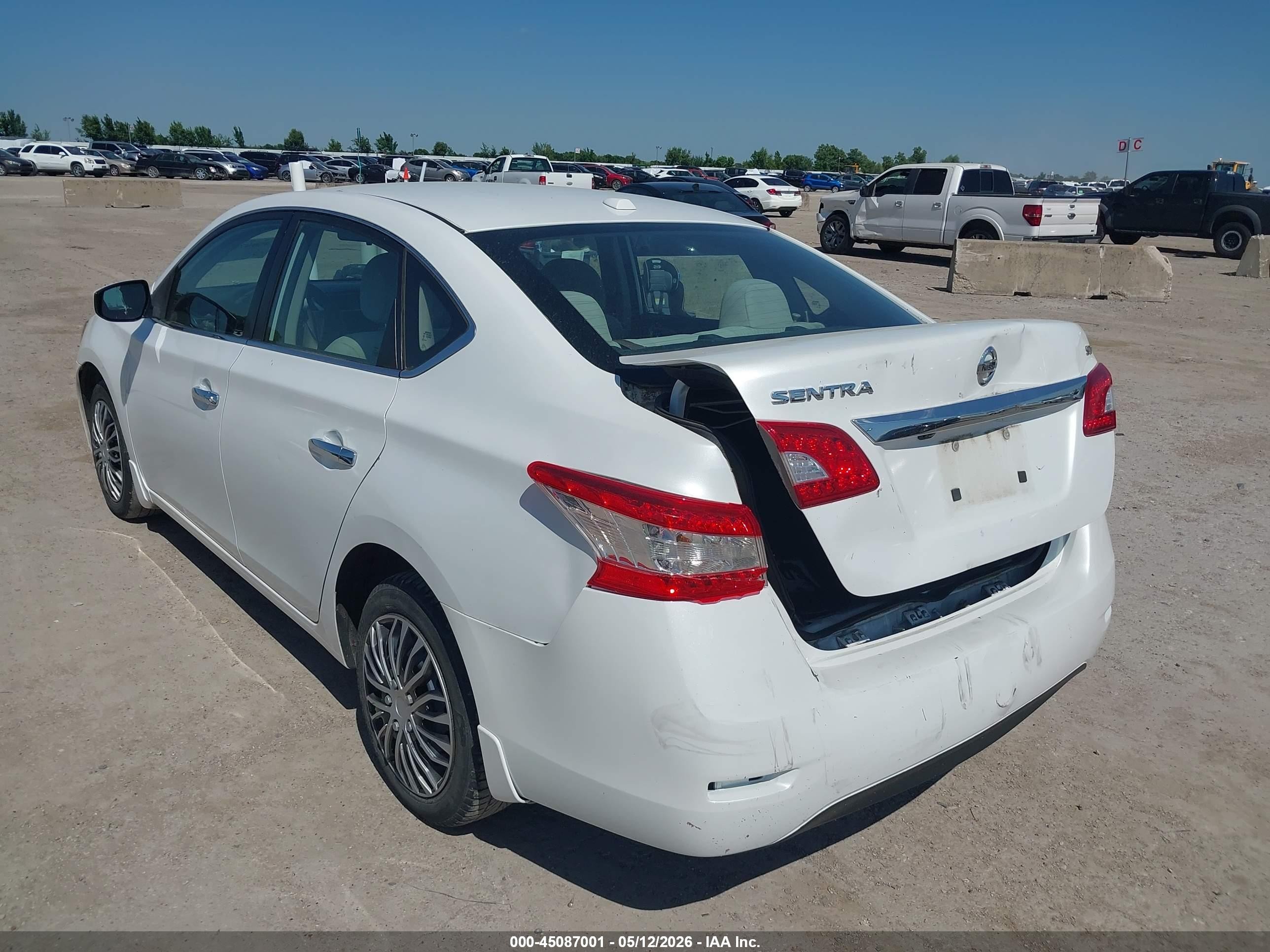 2015 Nissan Sentra Sv White vin: 3N1AB7AP8FY306593