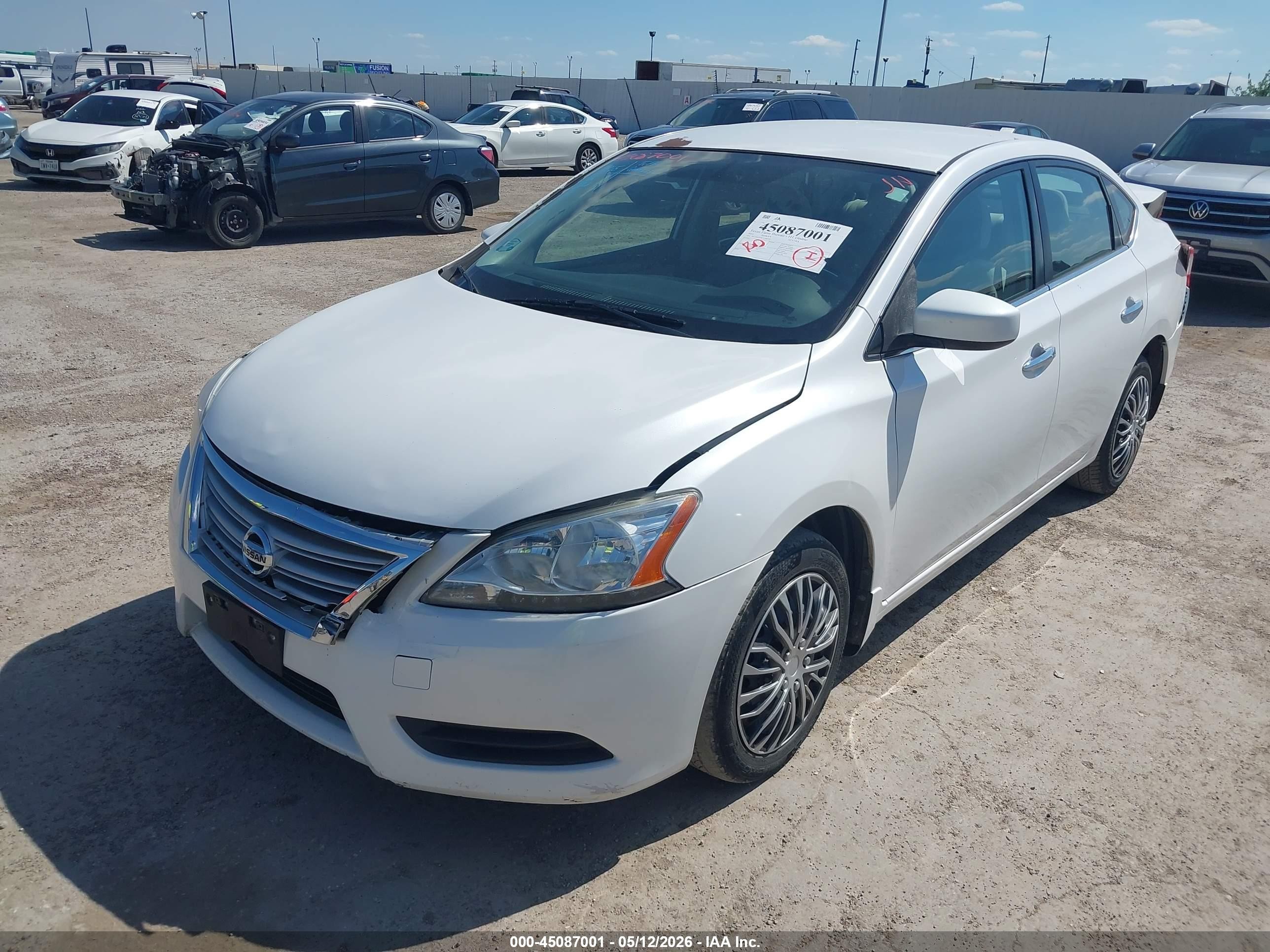 2015 Nissan Sentra Sv White vin: 3N1AB7AP8FY306593