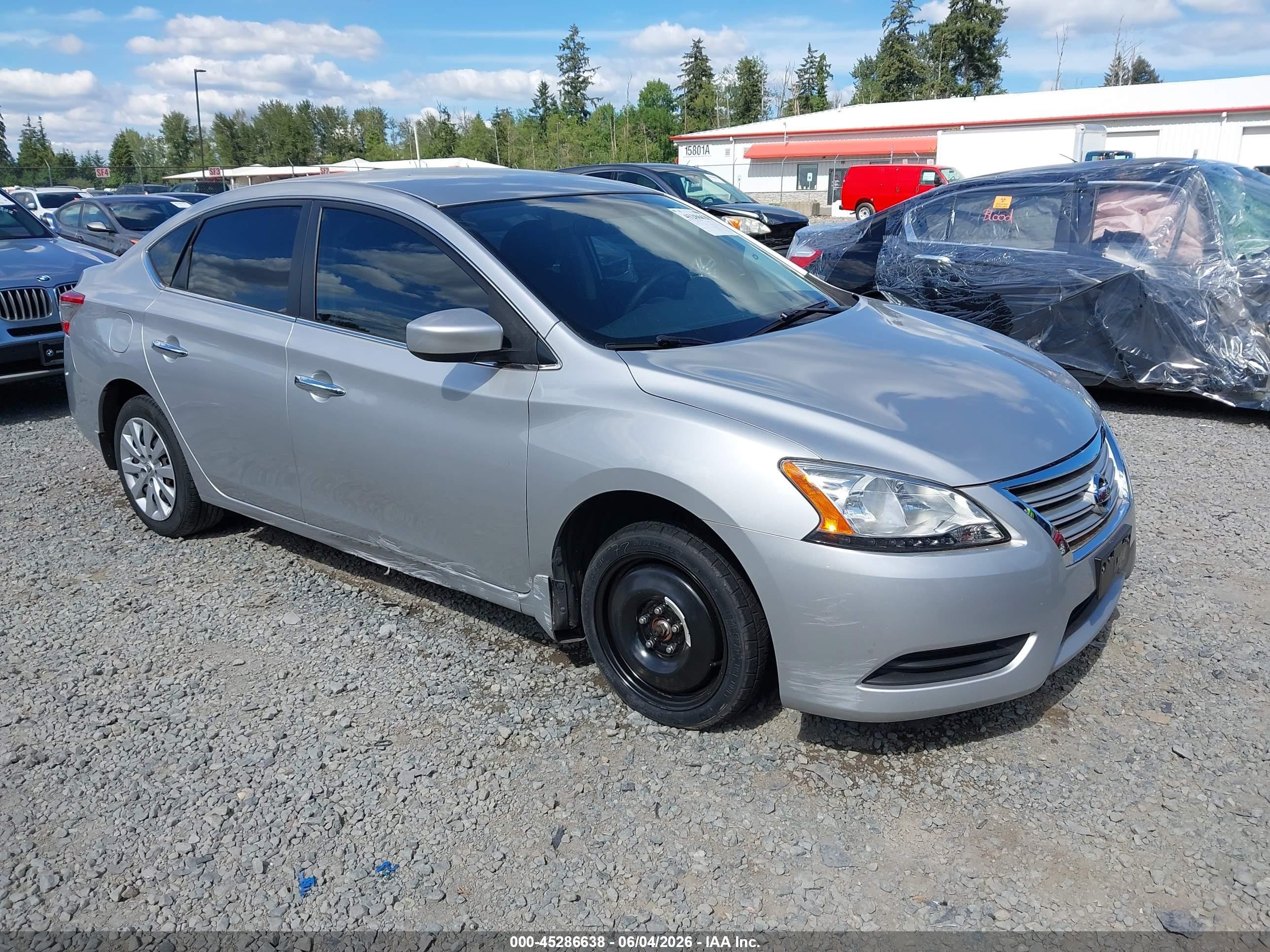 2015 Nissan Sentra S Silver vin: 3N1AB7AP8FY330151