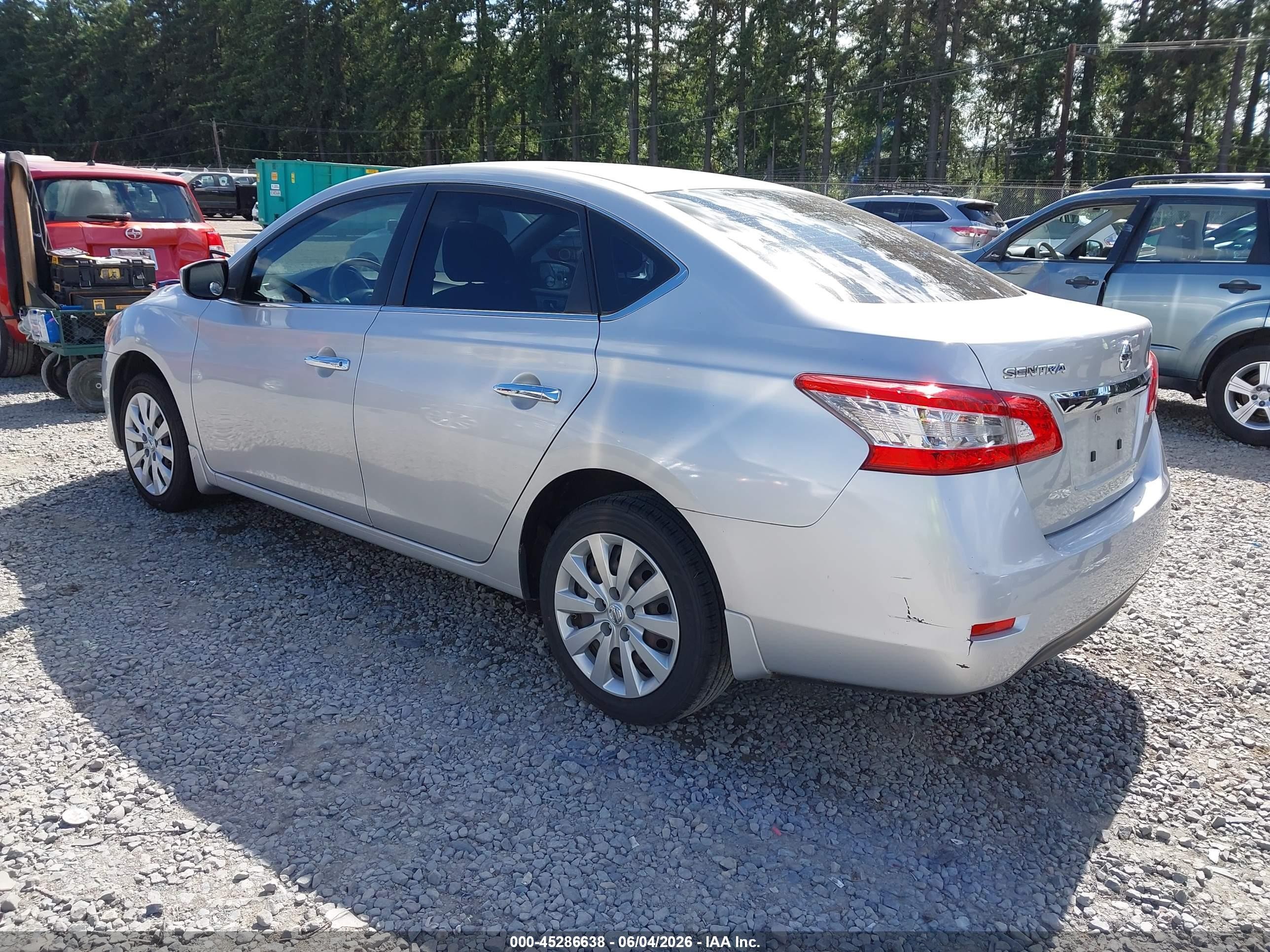2015 Nissan Sentra S Silver vin: 3N1AB7AP8FY330151