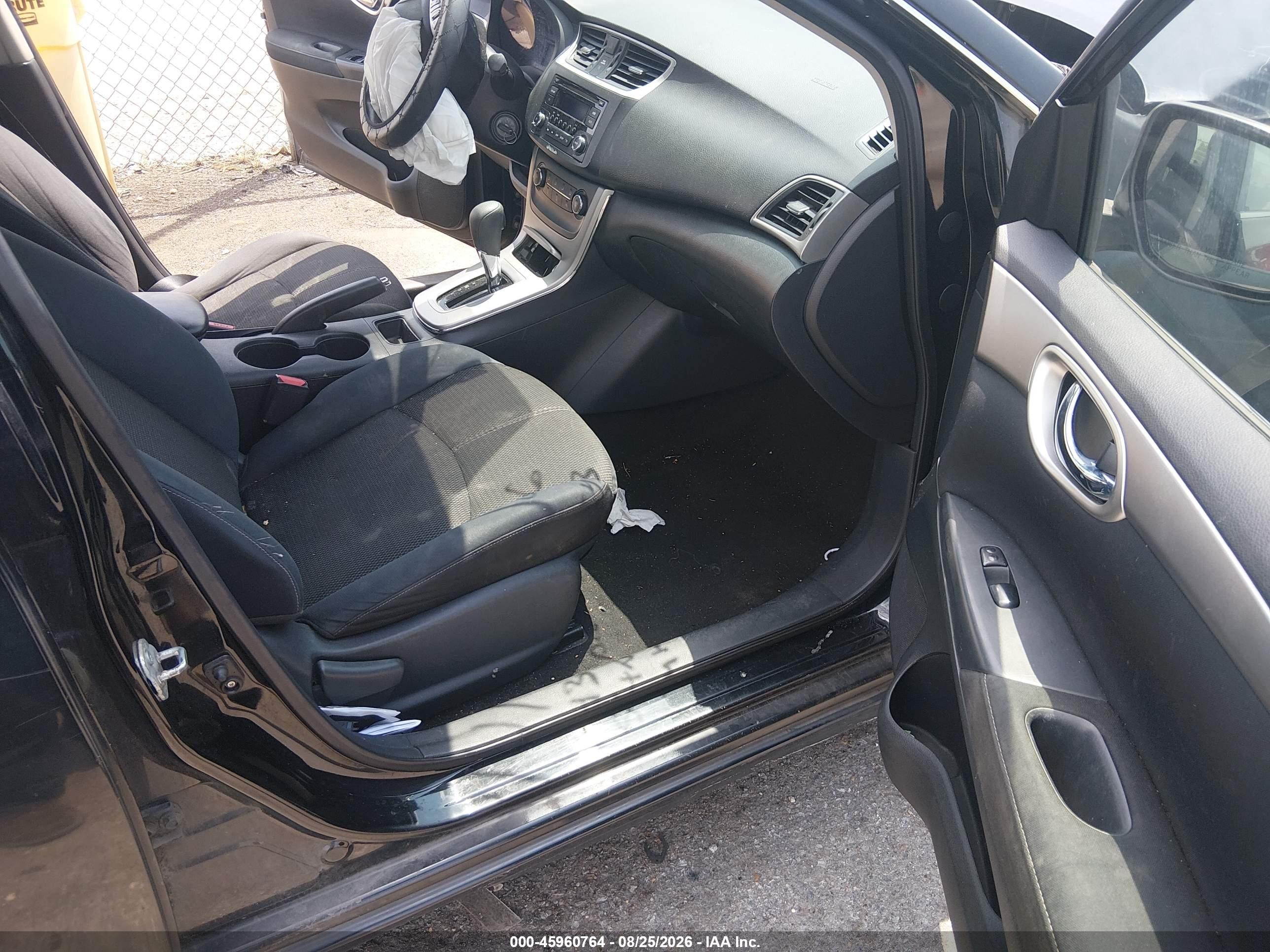 2015 Nissan Sentra S Black vin: 3N1AB7AP8FY333583
