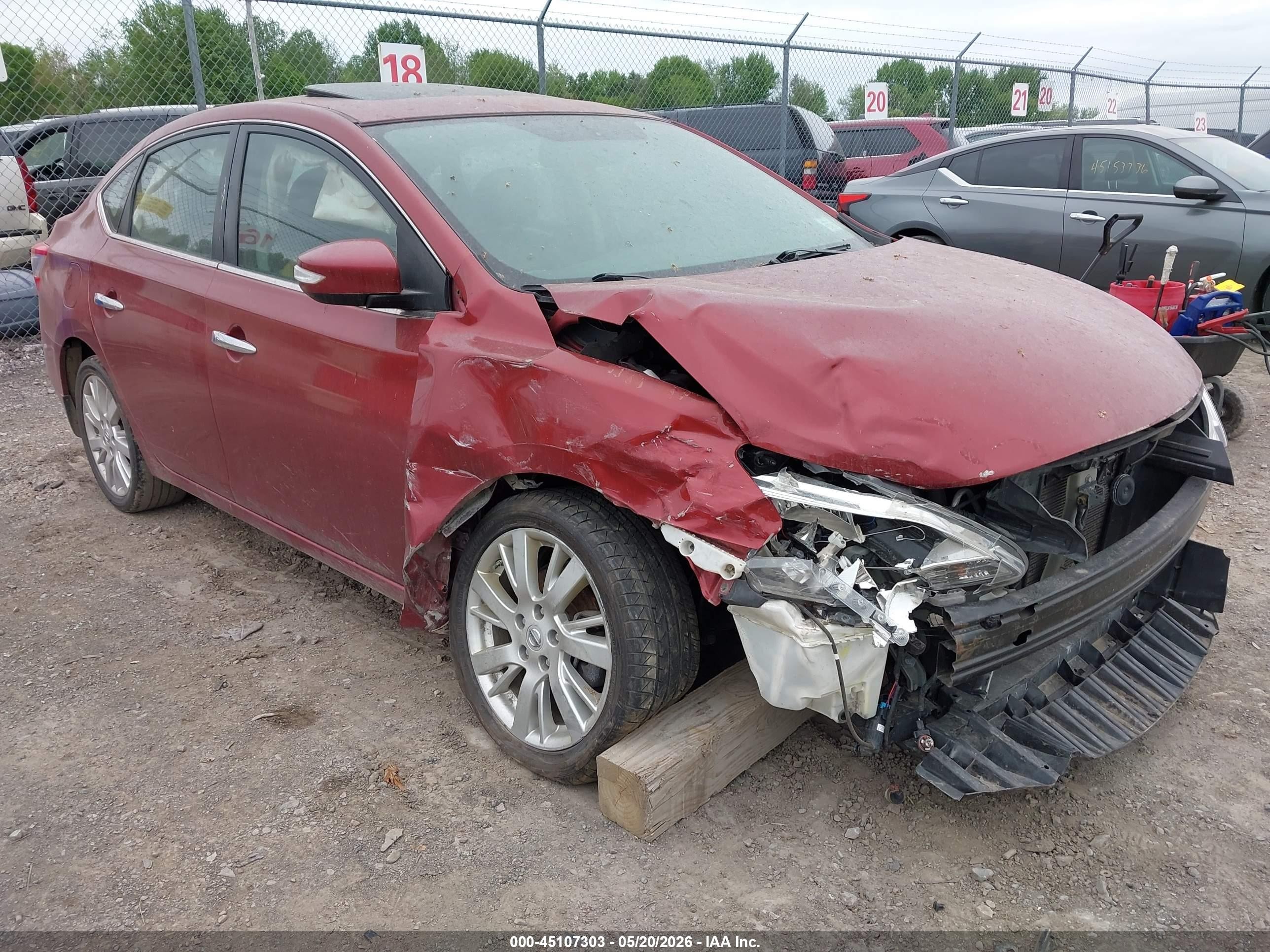 2015 Nissan Sentra Sl Red vin: 3N1AB7AP8FY350139