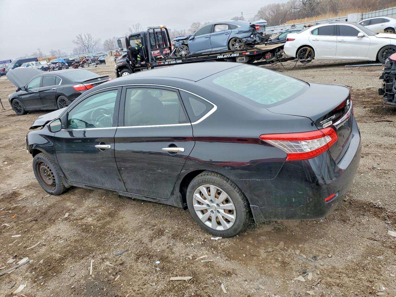 2015 Nissan Sentra S Black vin: 3N1AB7AP8FY350366