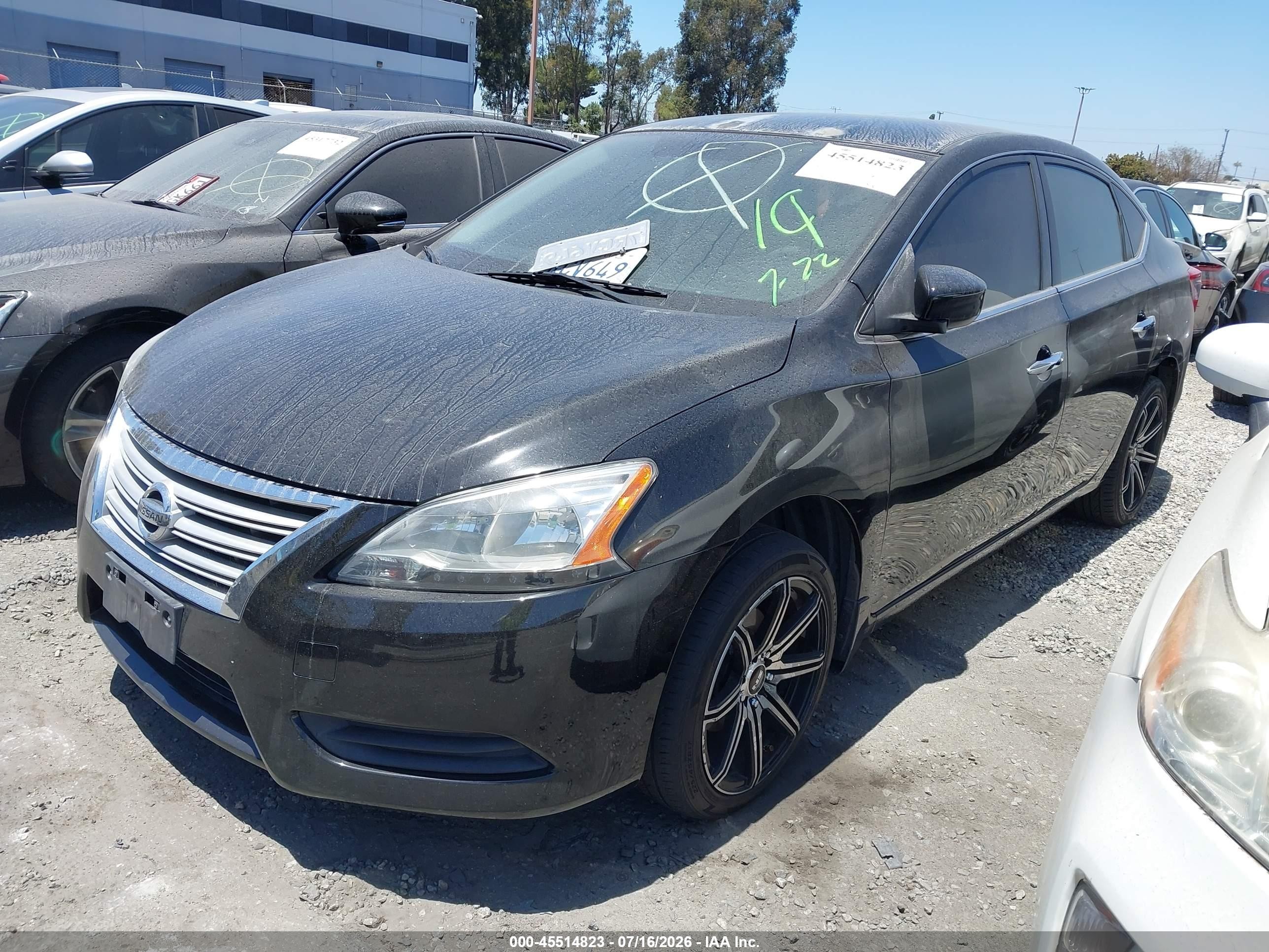2015 Nissan Sentra S Black vin: 3N1AB7AP8FY369855