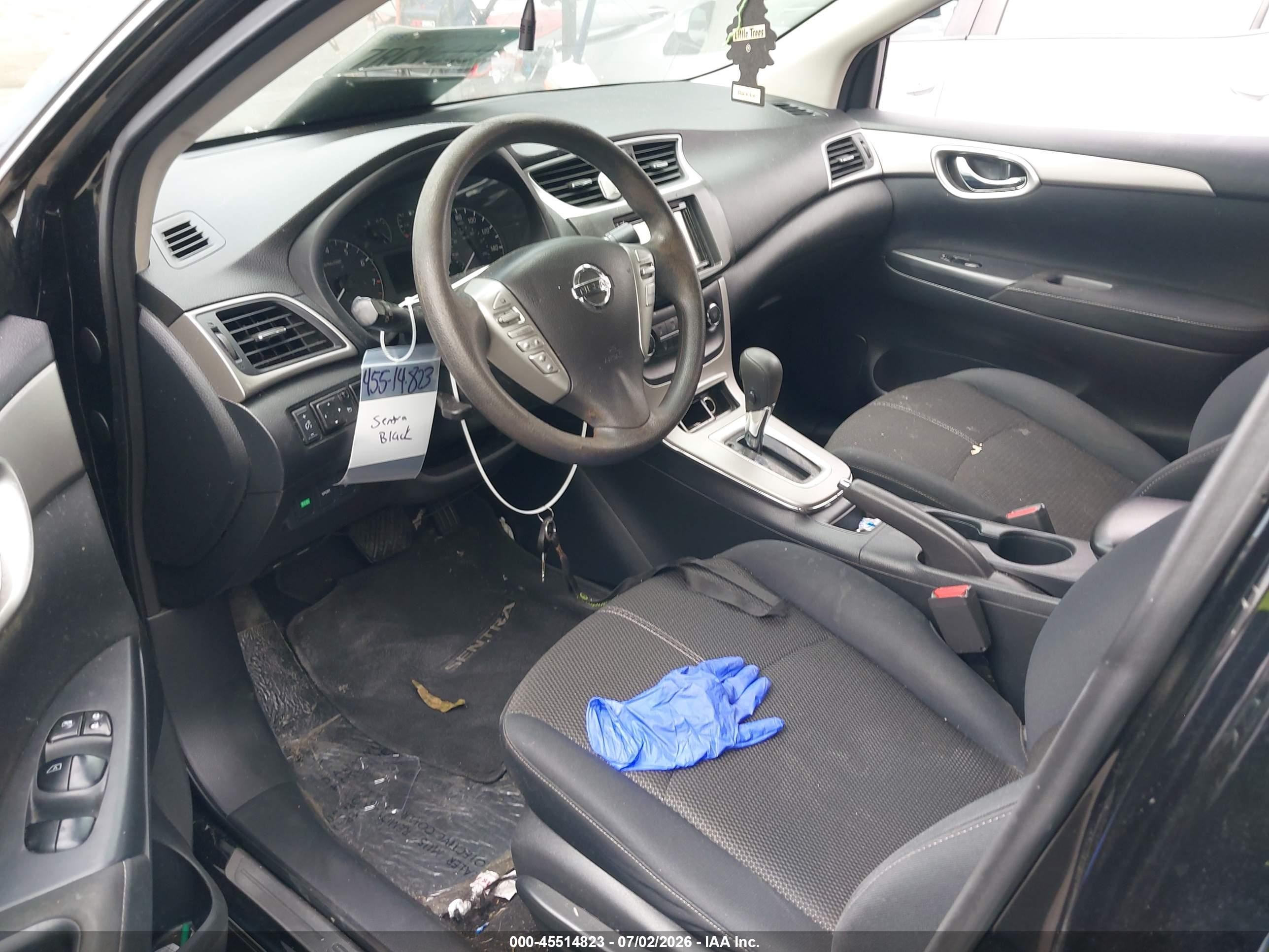 2015 Nissan Sentra S Black vin: 3N1AB7AP8FY369855