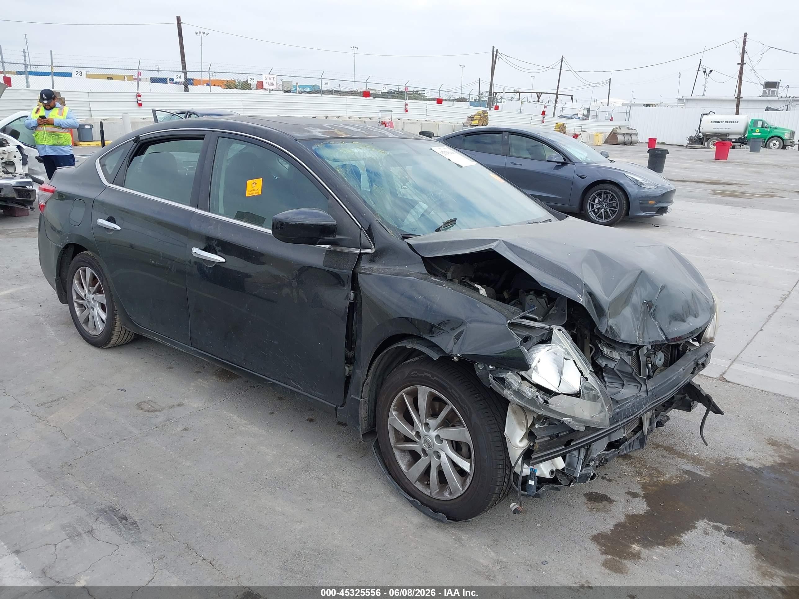 2015 Nissan Sentra Sv Black vin: 3N1AB7AP8FY374991