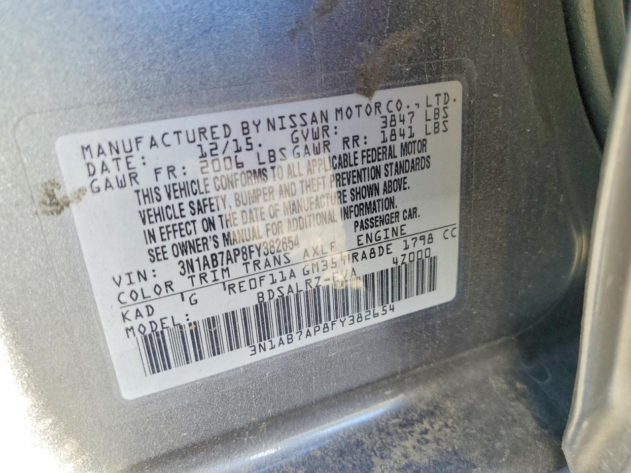 2015 Nissan Sentra S Gray vin: 3N1AB7AP8FY382654