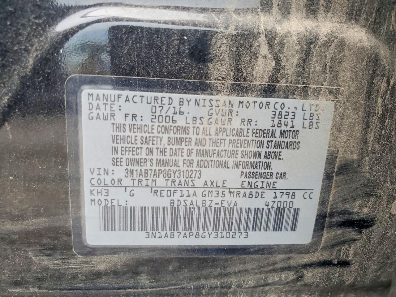 2016 Nissan Sentra S Black vin: 3N1AB7AP8GY310273
