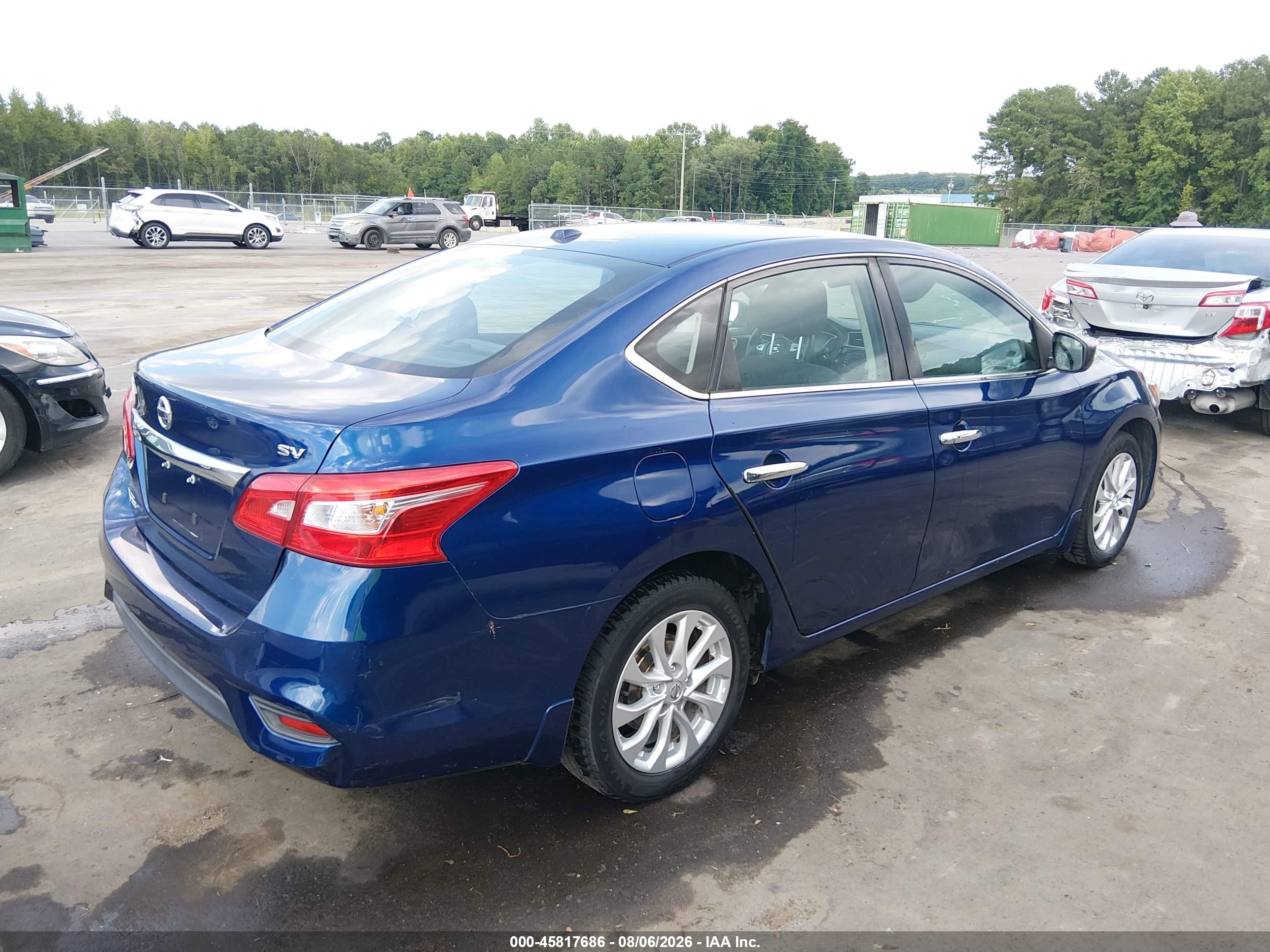 2018 Nissan Sentra Sv Blue vin: 3N1AB7AP8JY268470
