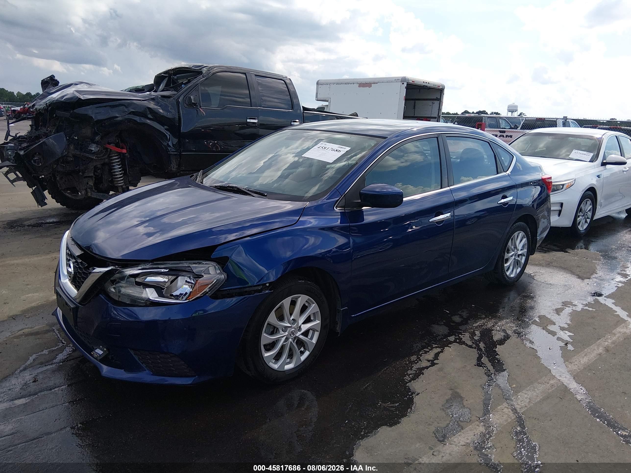 2018 Nissan Sentra Sv Blue vin: 3N1AB7AP8JY268470