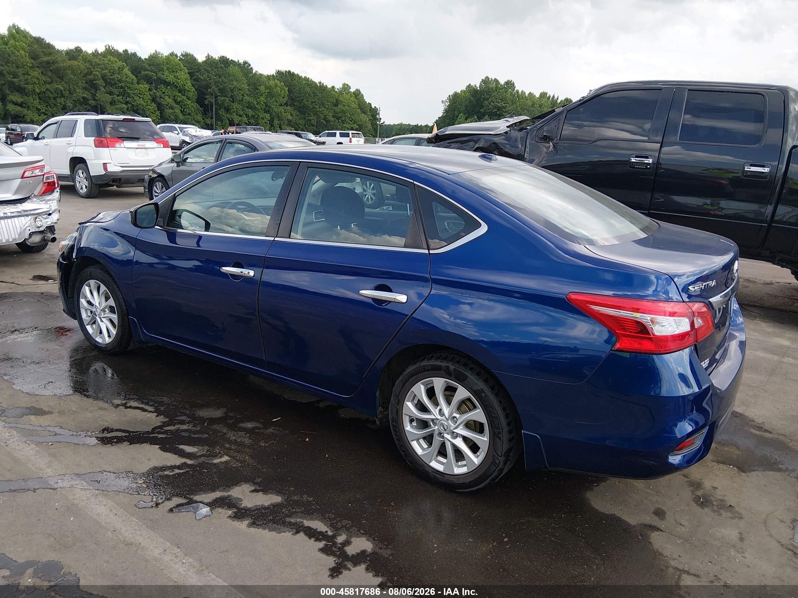 2018 Nissan Sentra Sv Blue vin: 3N1AB7AP8JY268470