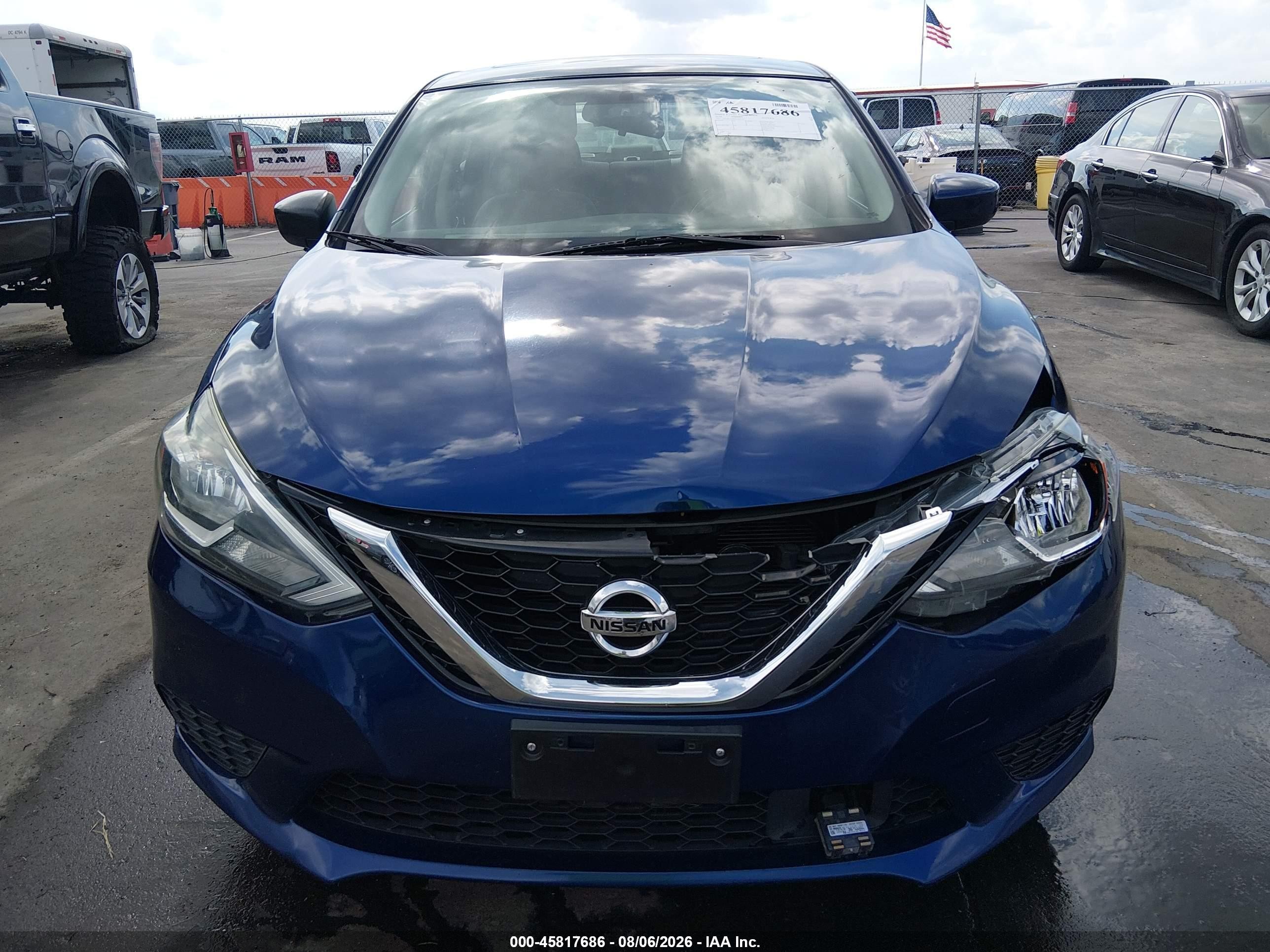 2018 Nissan Sentra Sv Blue vin: 3N1AB7AP8JY268470