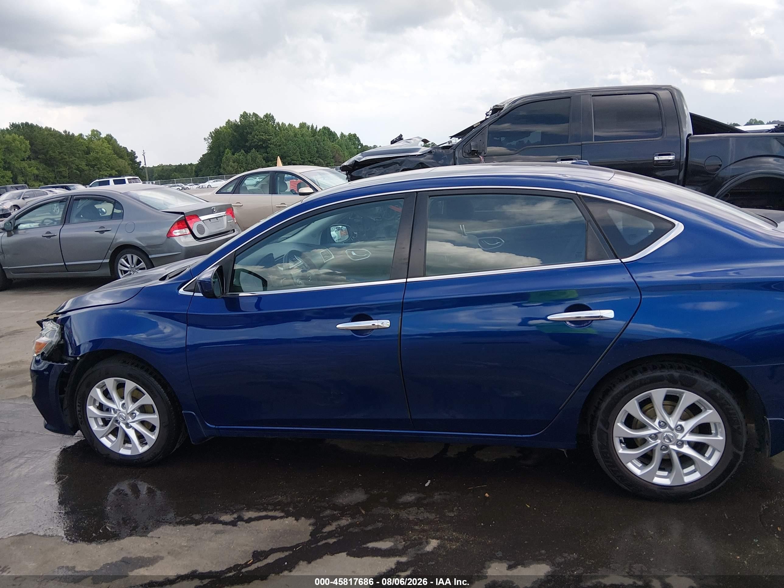 2018 Nissan Sentra Sv Blue vin: 3N1AB7AP8JY268470