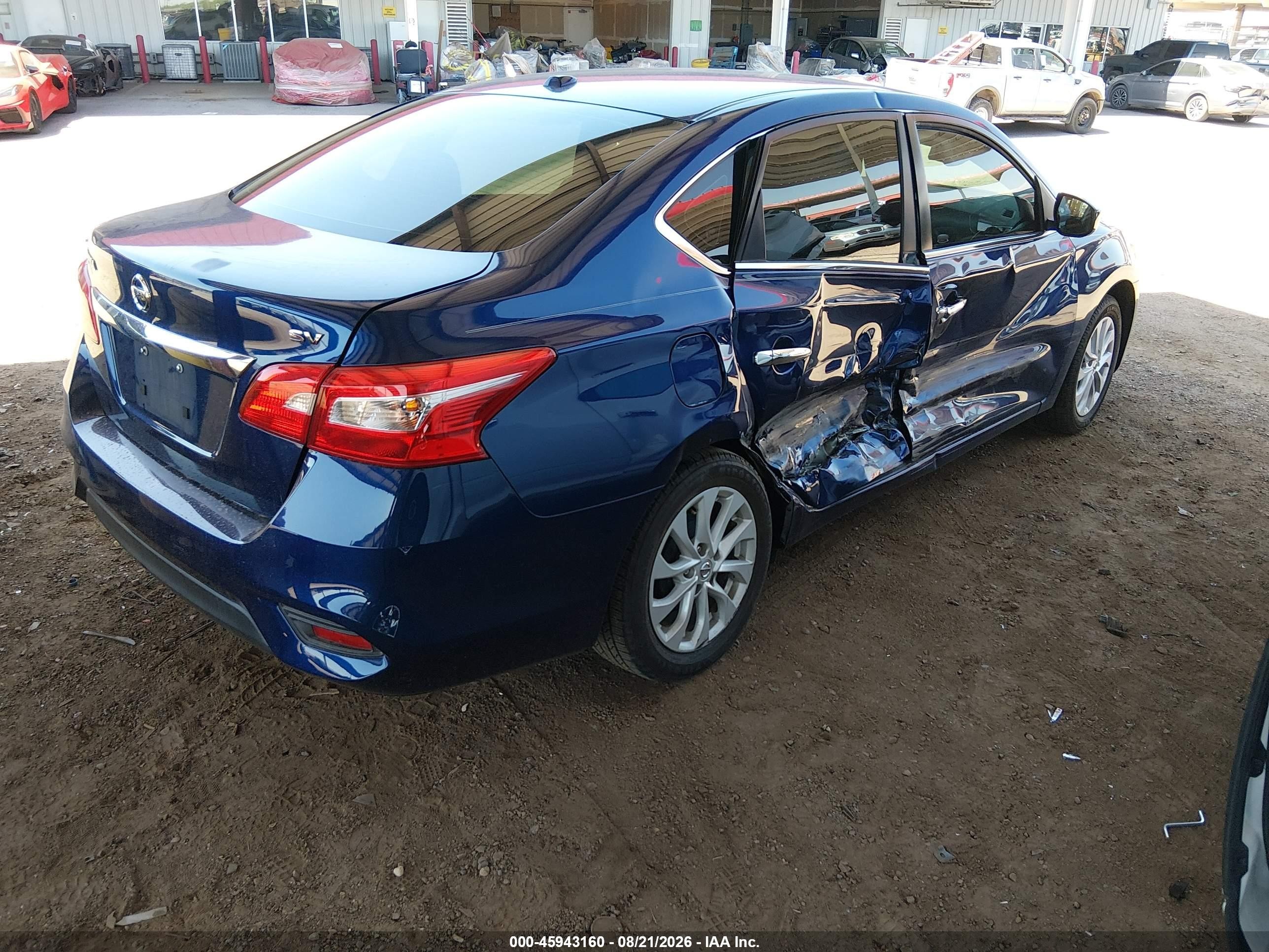 2019 Nissan Sentra Sv Blue vin: 3N1AB7AP8KY231517